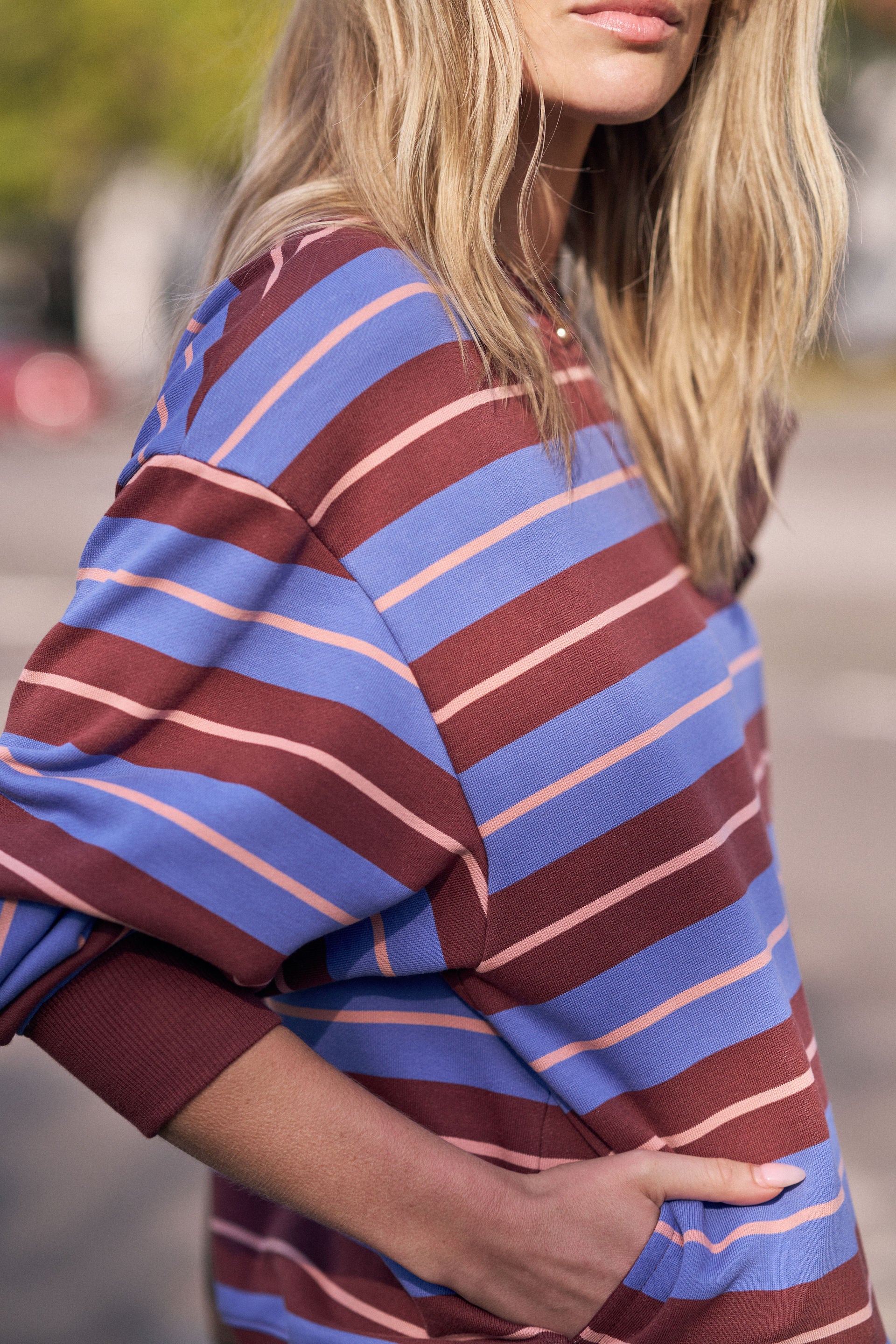 Romy Crew - Vintage blue pink clay burnt toffee stripe