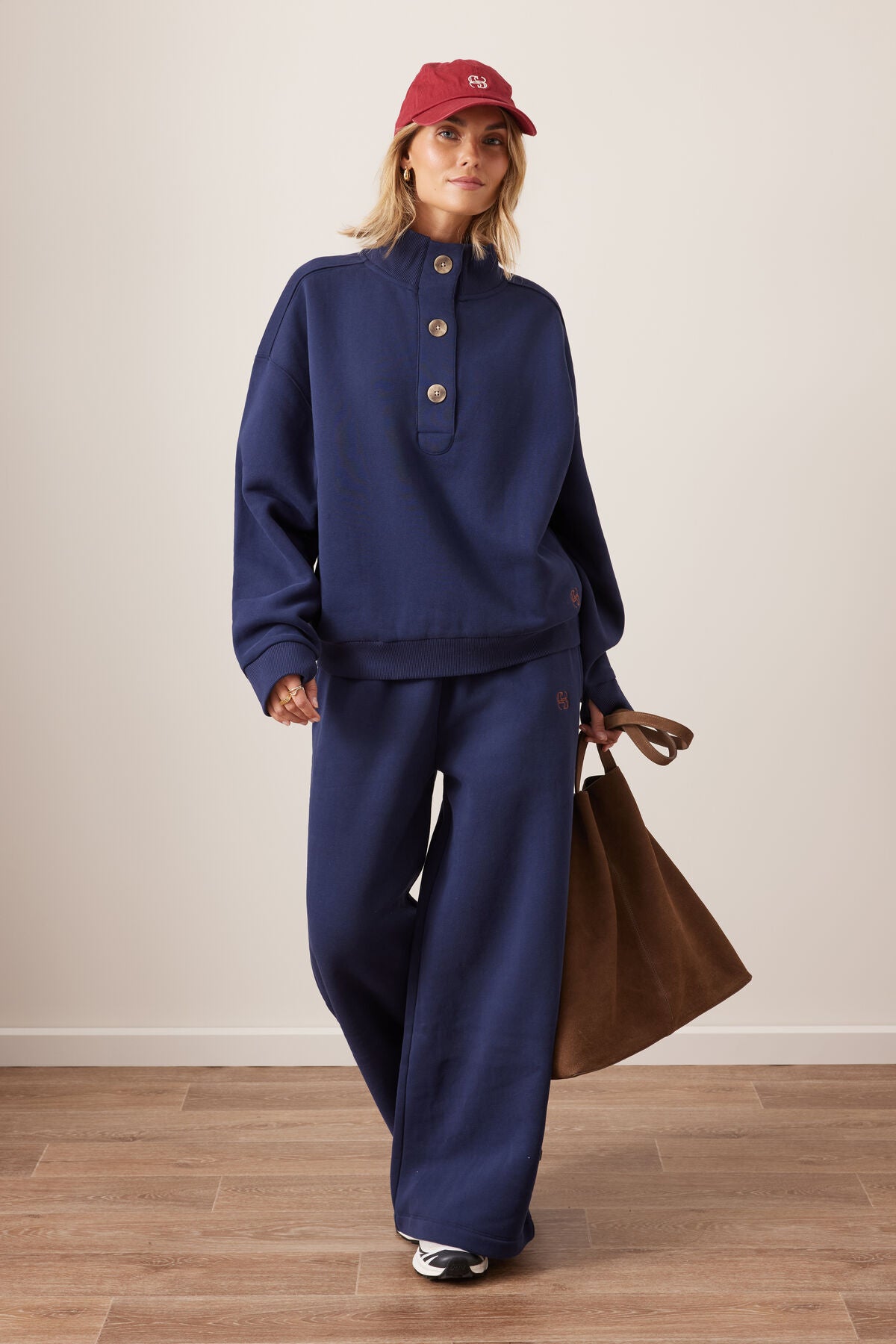 Marli Button Sweat - Heritage Navy