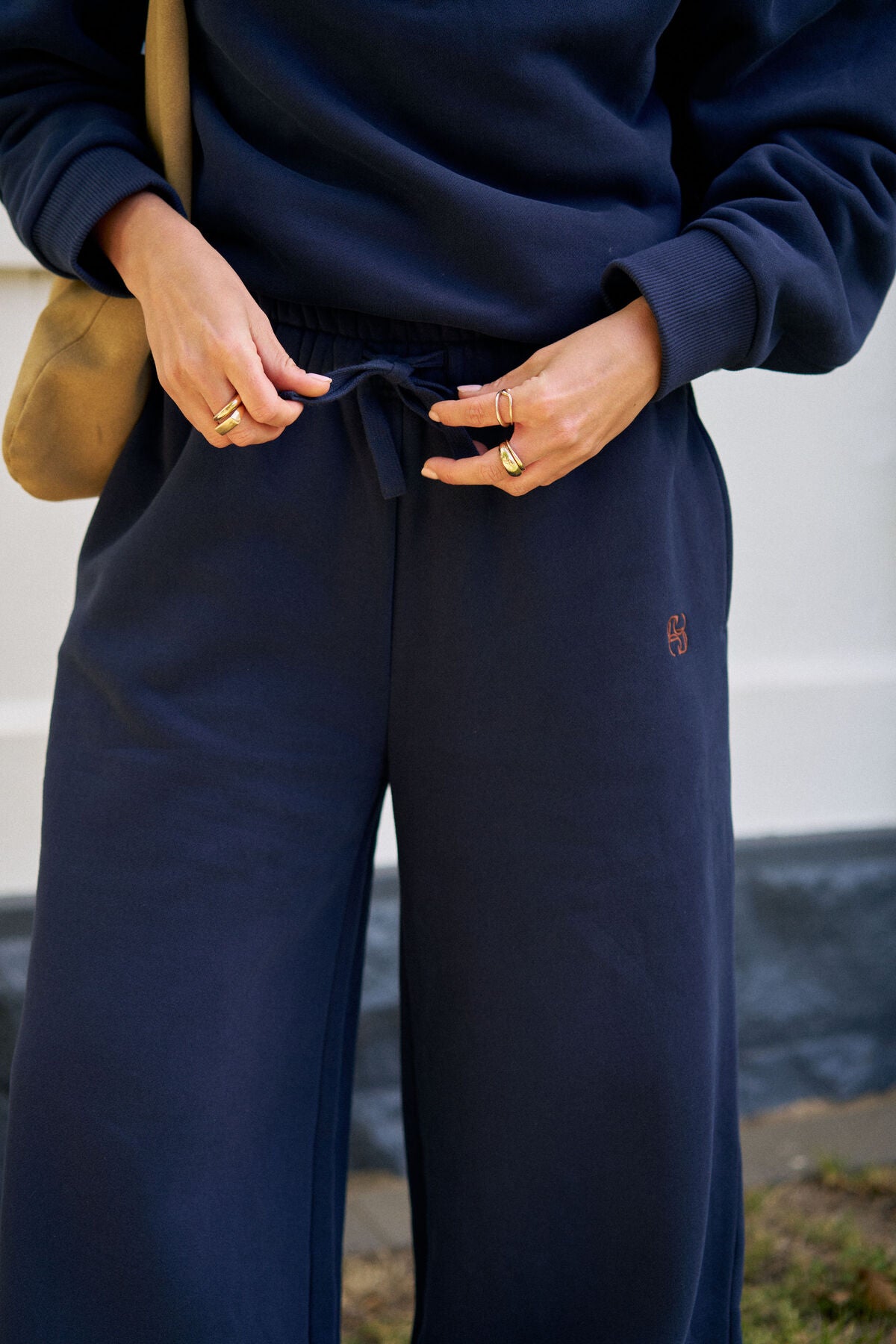 Ivy Wide Leg Trackpant - Heritage Navy