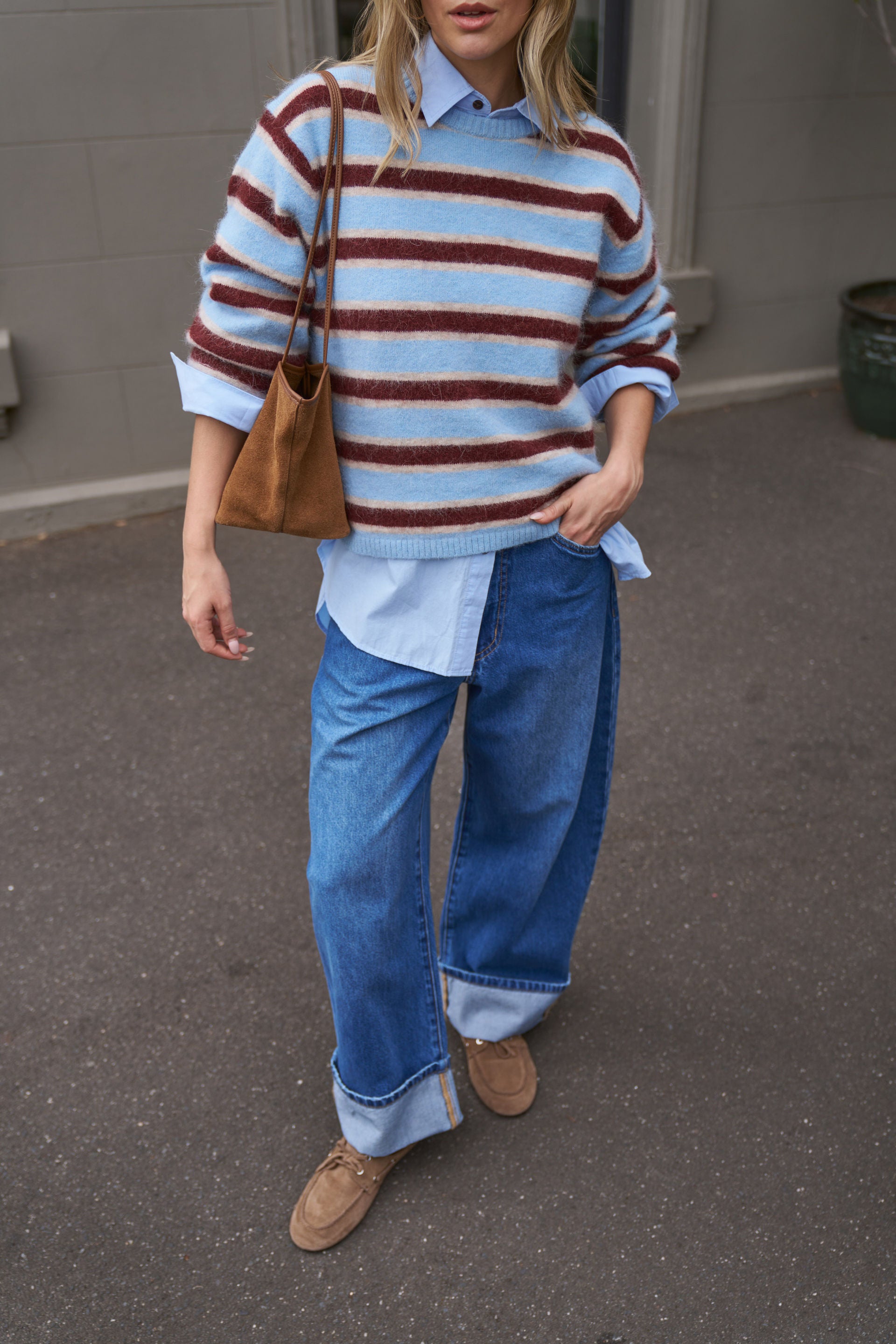 Bonnie Lofty Knit - Blue Stripe