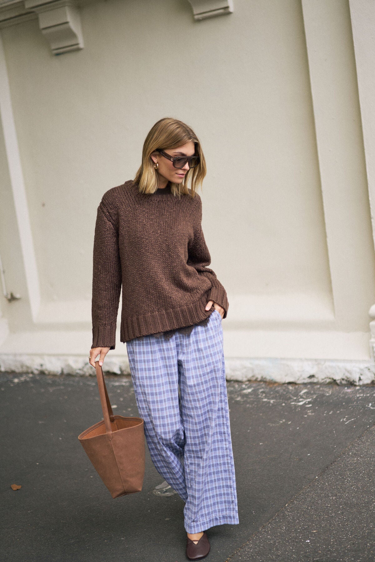 Sage Chunky Knit Crew - Chocolate