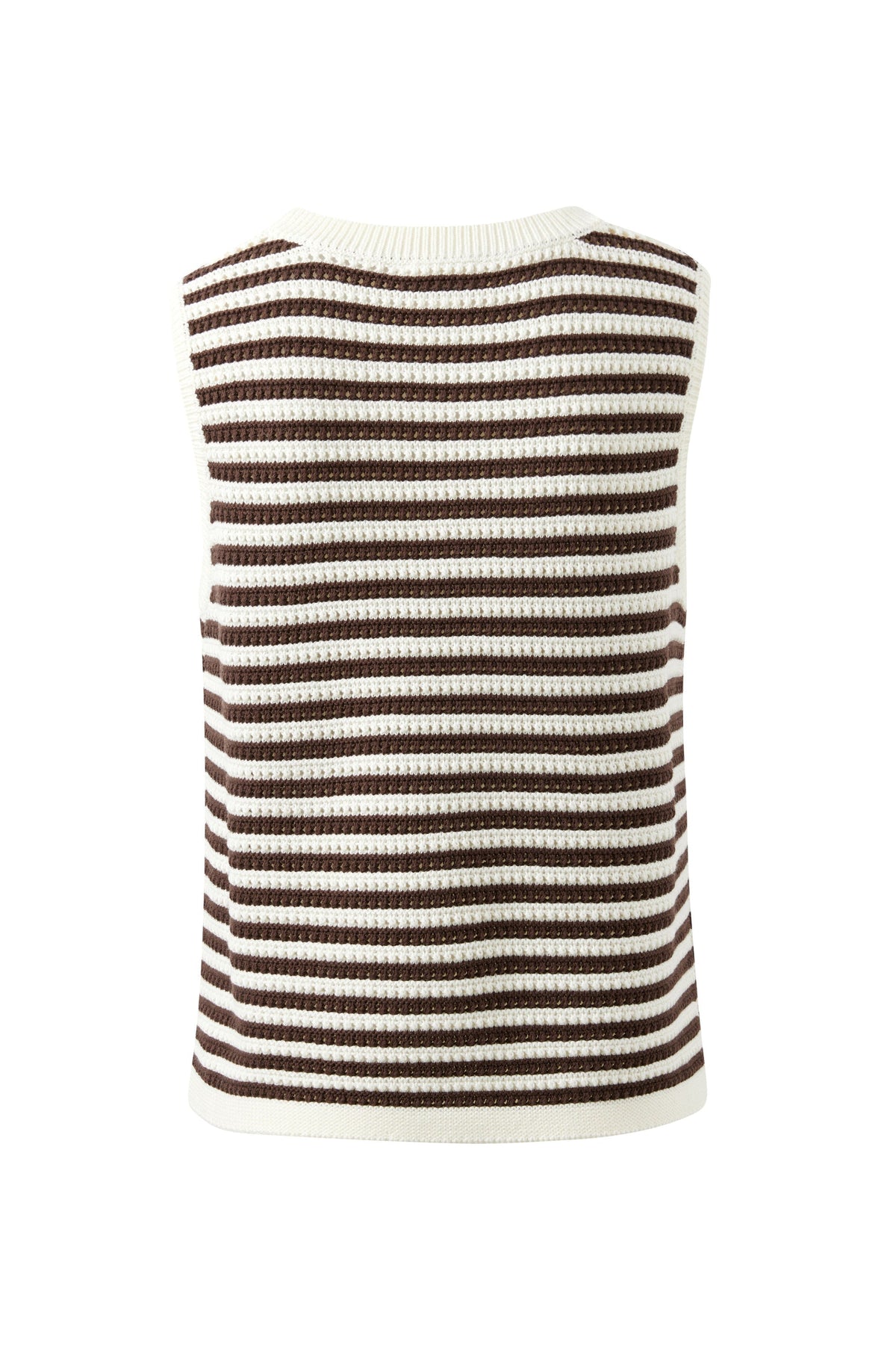Maddy Mesh Knit Tank - Brunette Stripe
