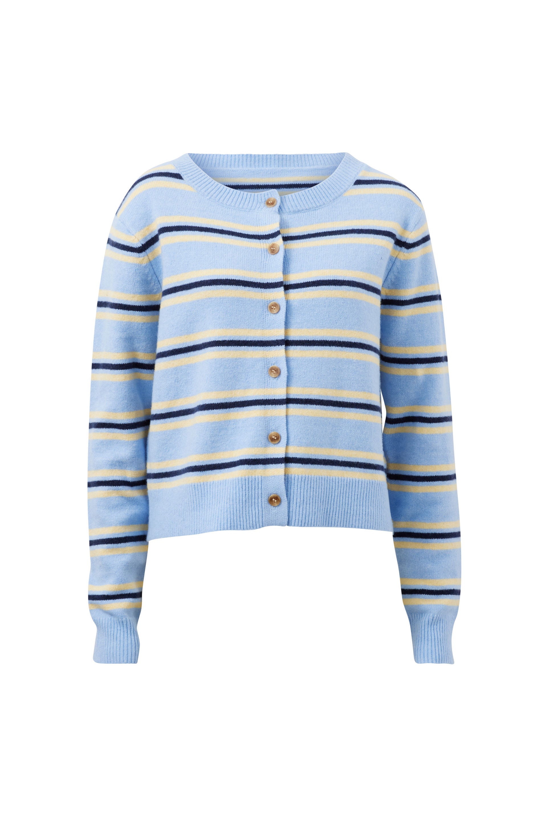 Laine Long Sleeve Knit Cardi, Blue Stripe