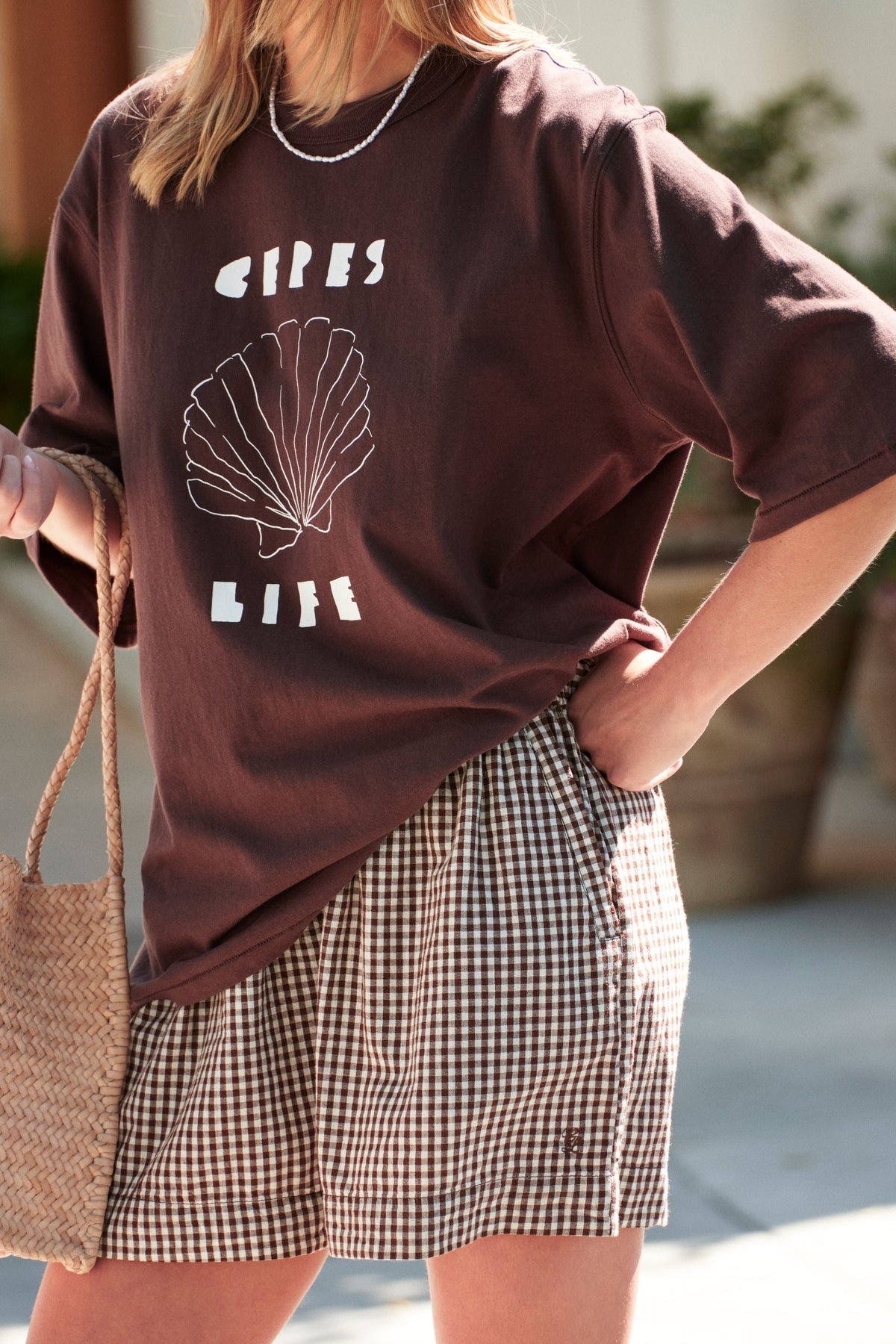 Ceres Life Luna Oversized Tee - Brunette/Milk Shell