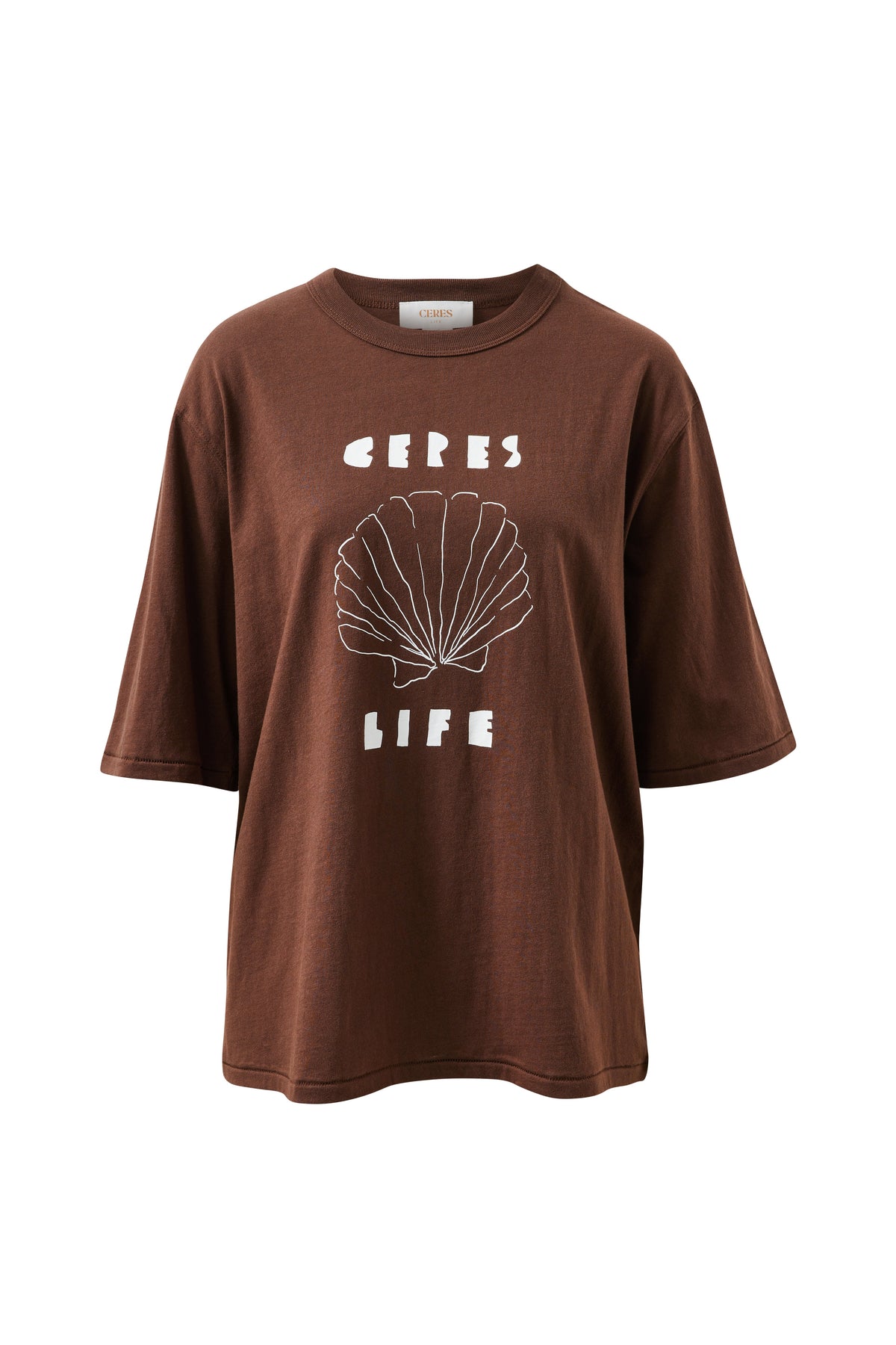Ceres Life Luna Oversized Tee - Brunette/Milk Shell