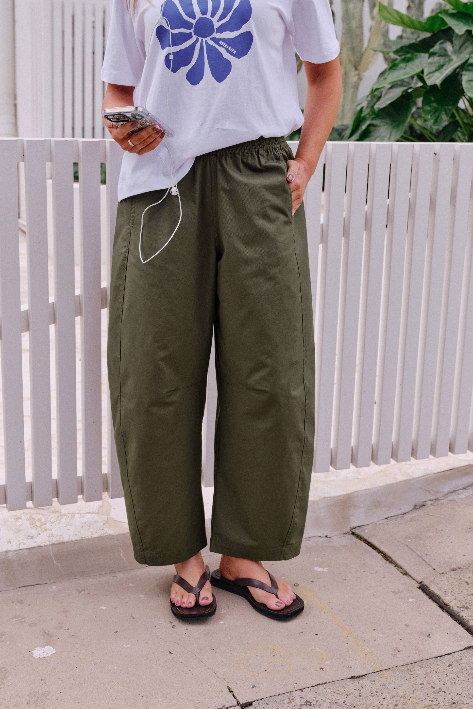 Ceres Life Bella Barrel Pant in Washed Olive