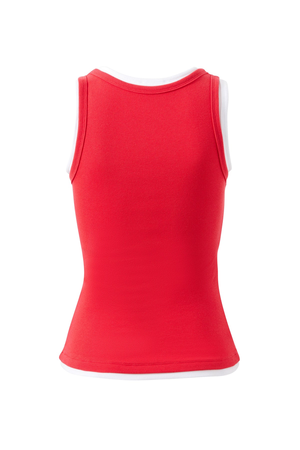 Ceres Life Skylar Layered Rib Tank - Red/White, detail