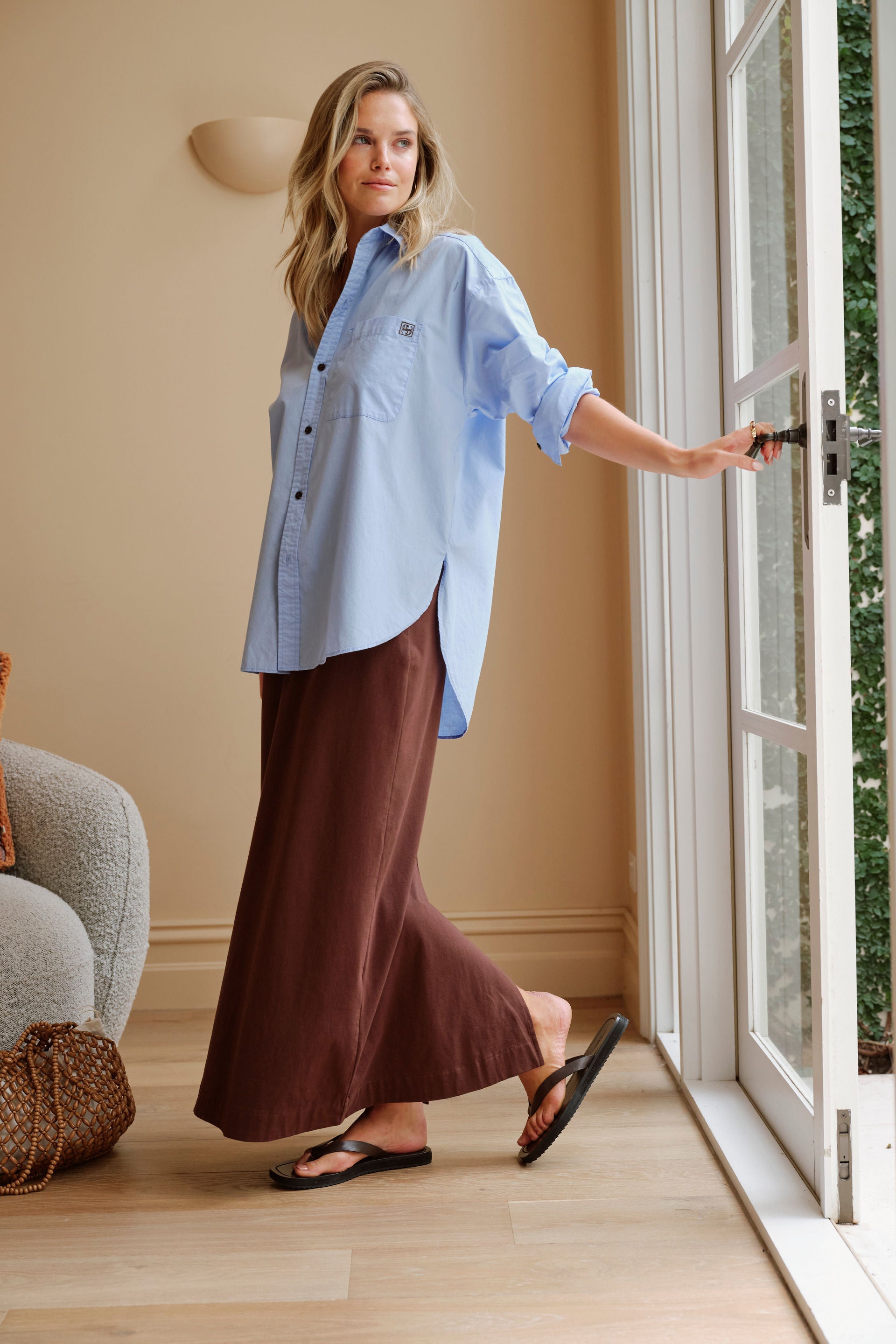 Clara Column Skirt - Chocolate