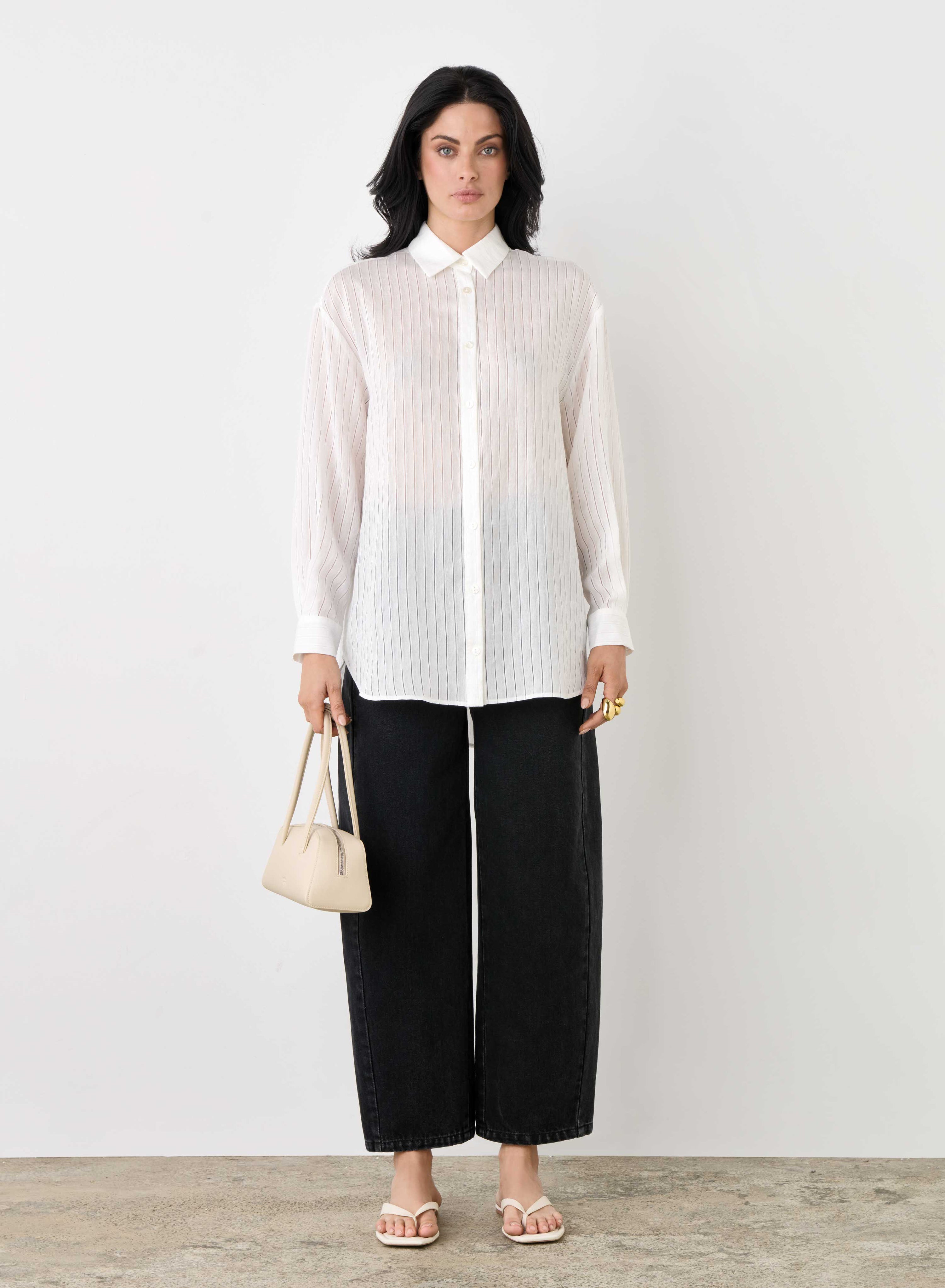 Bowery Shirt - White Stripe