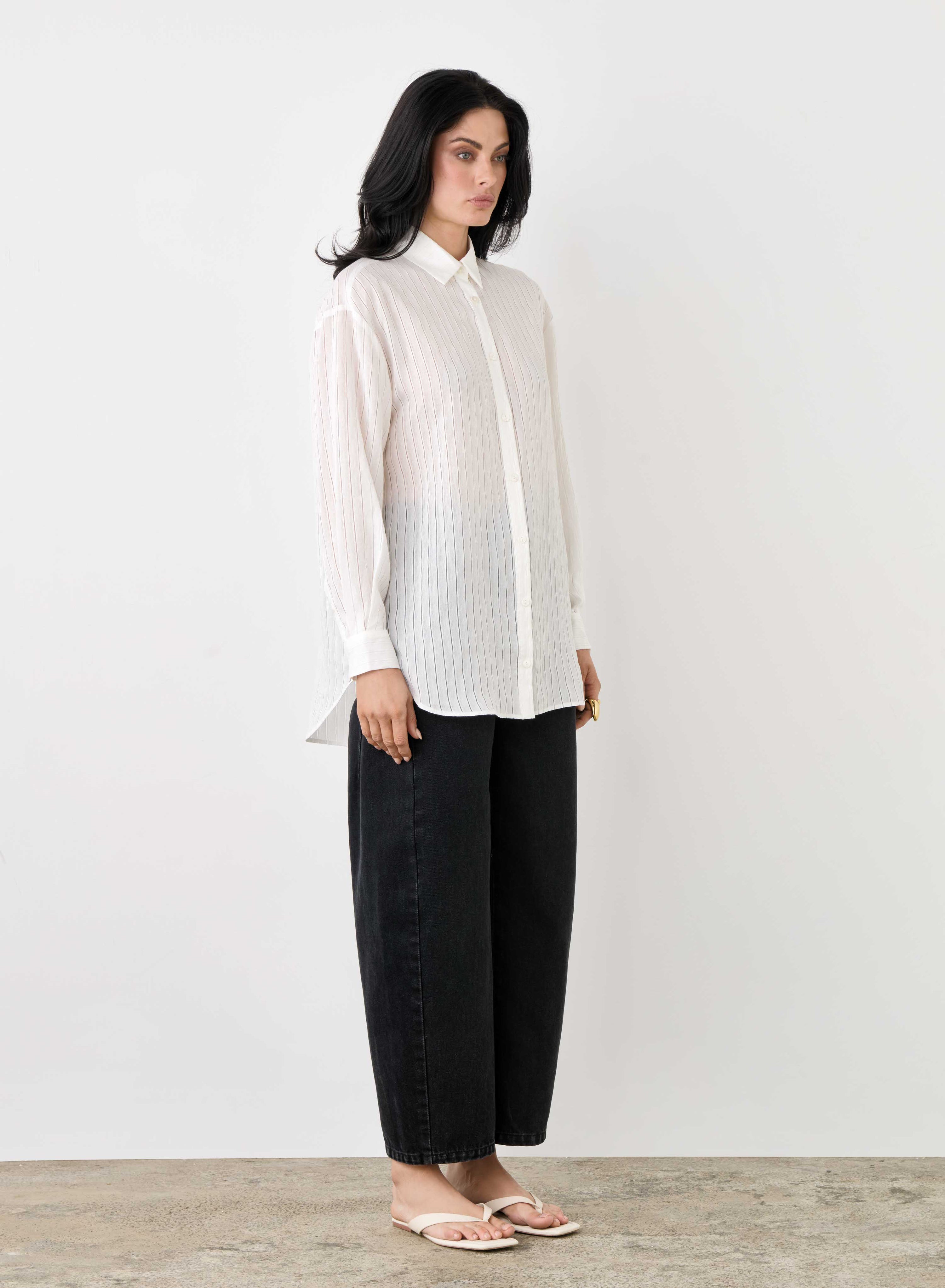 Bowery Shirt - White Stripe