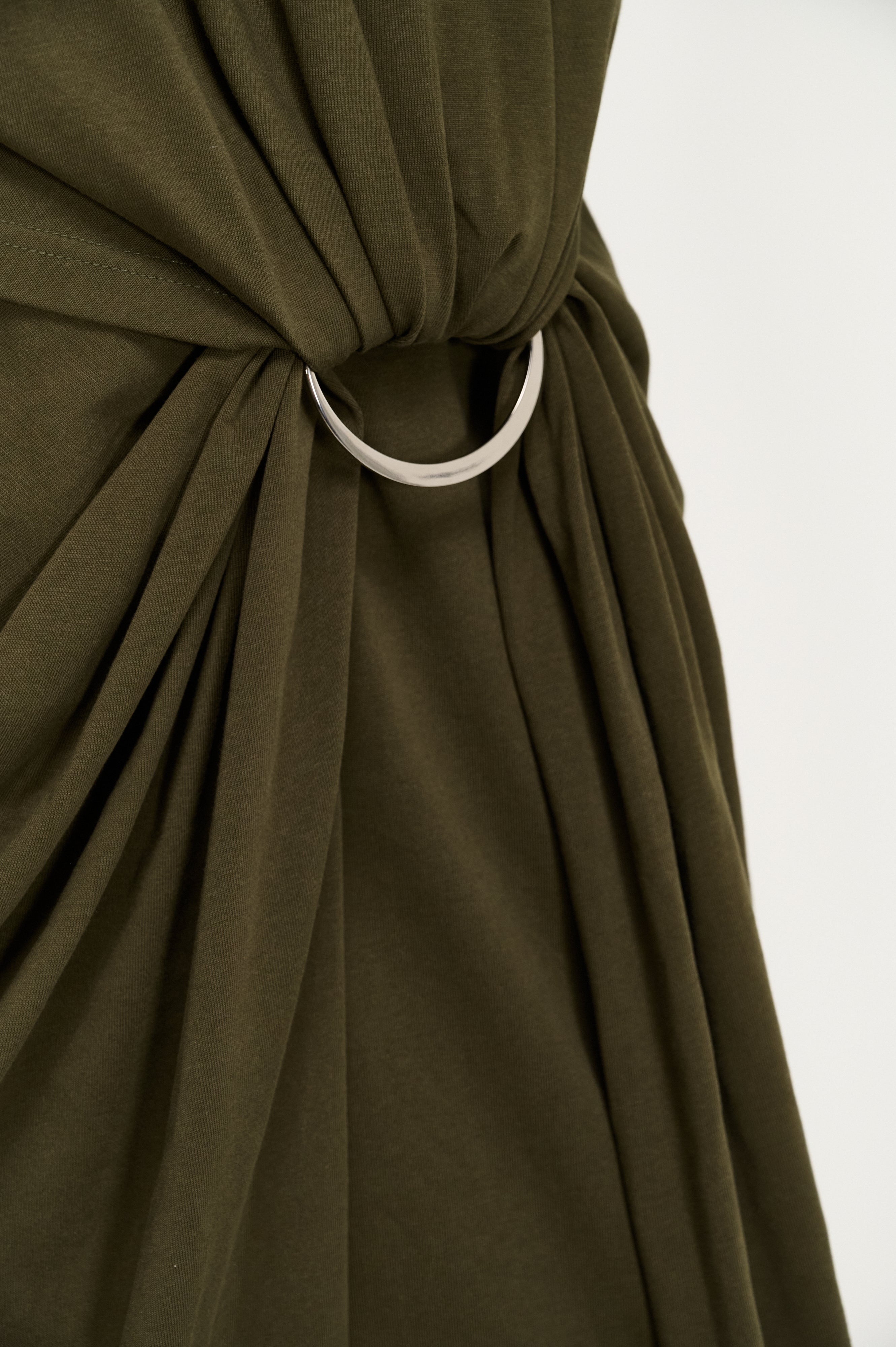 Tovae Draped Midi Tee Dress - Olive