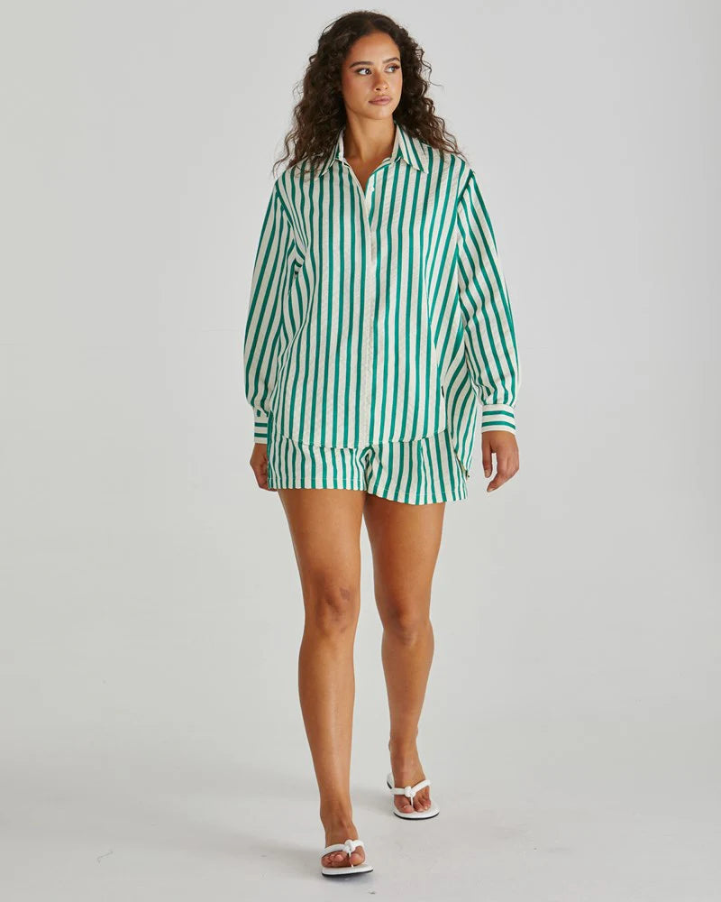 Henri Shirt - Green Stripe