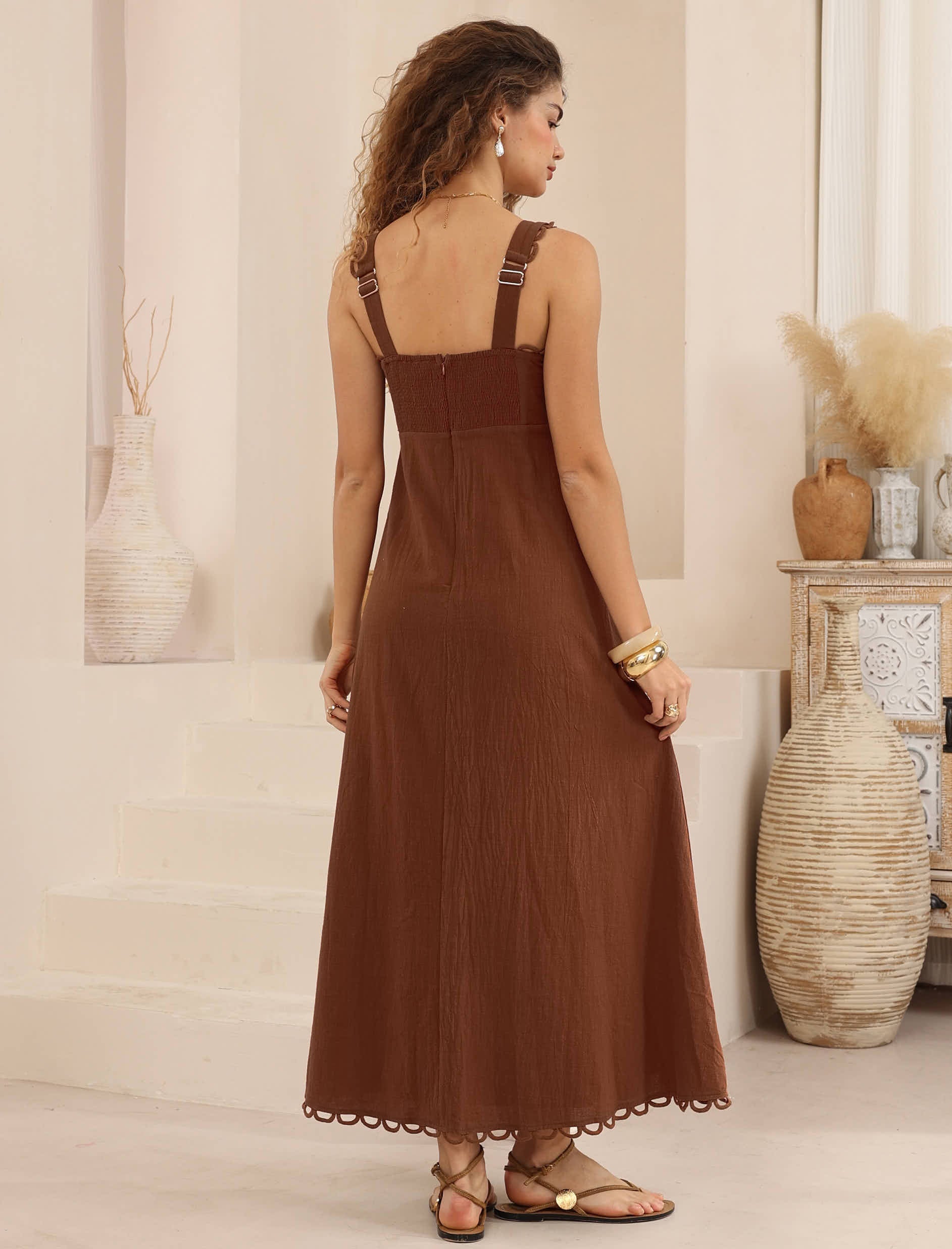 Darla Midi Dress - Chocolate