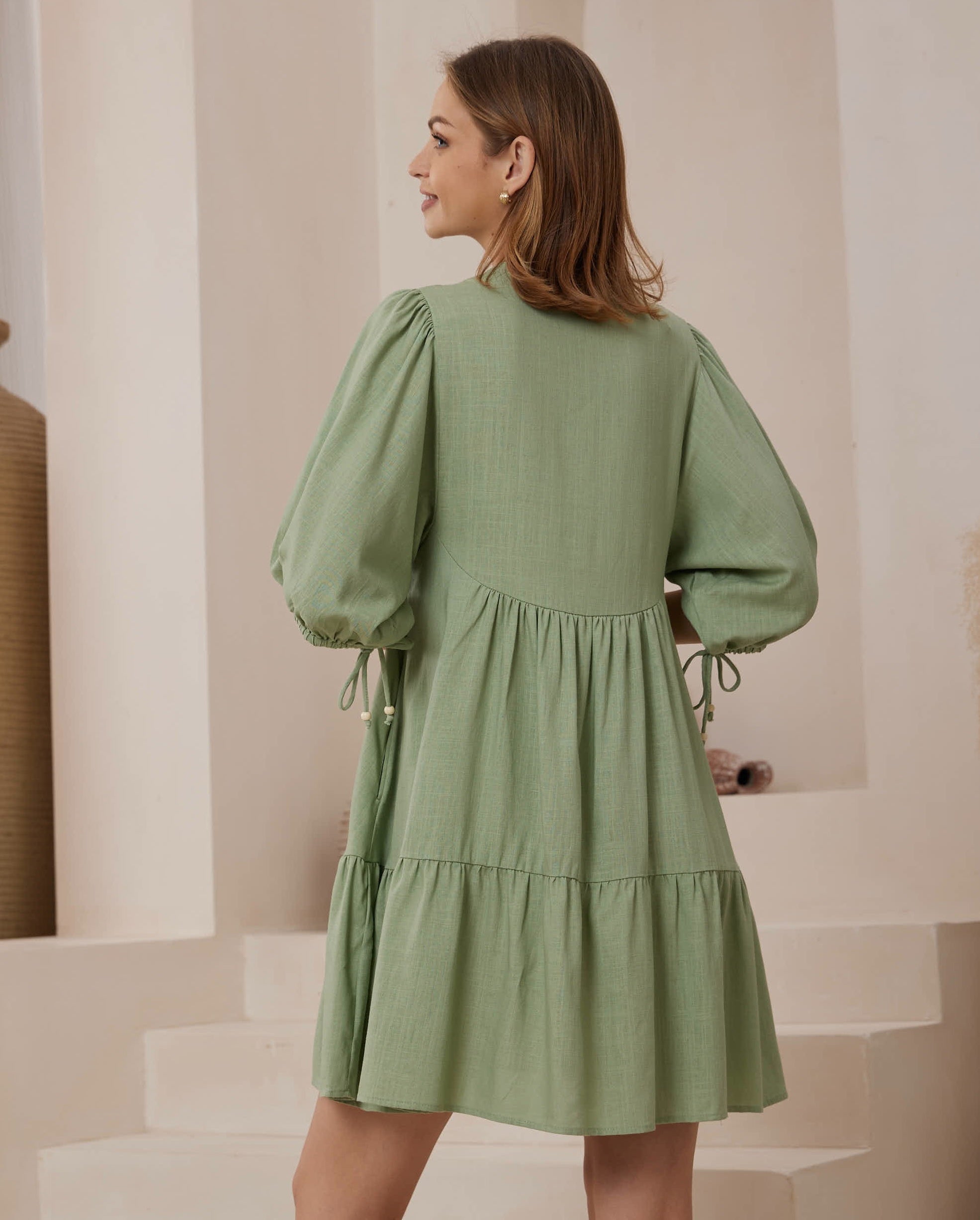 Babydoll Dress - Sage