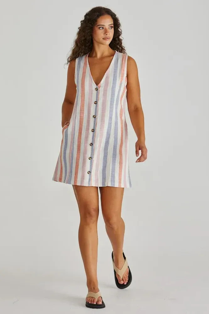 Travis Vest Dress - Multi Stripe