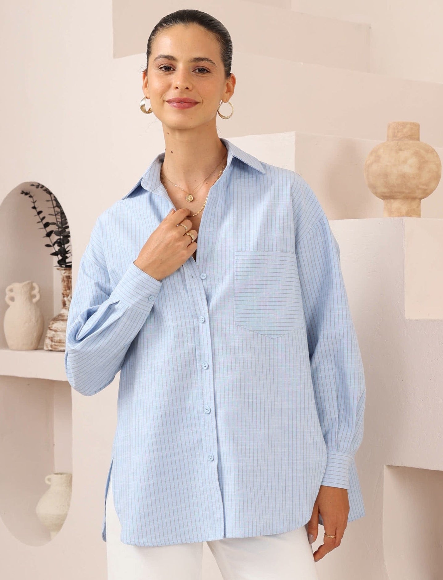 Bridie Stripe Shirt - Blue