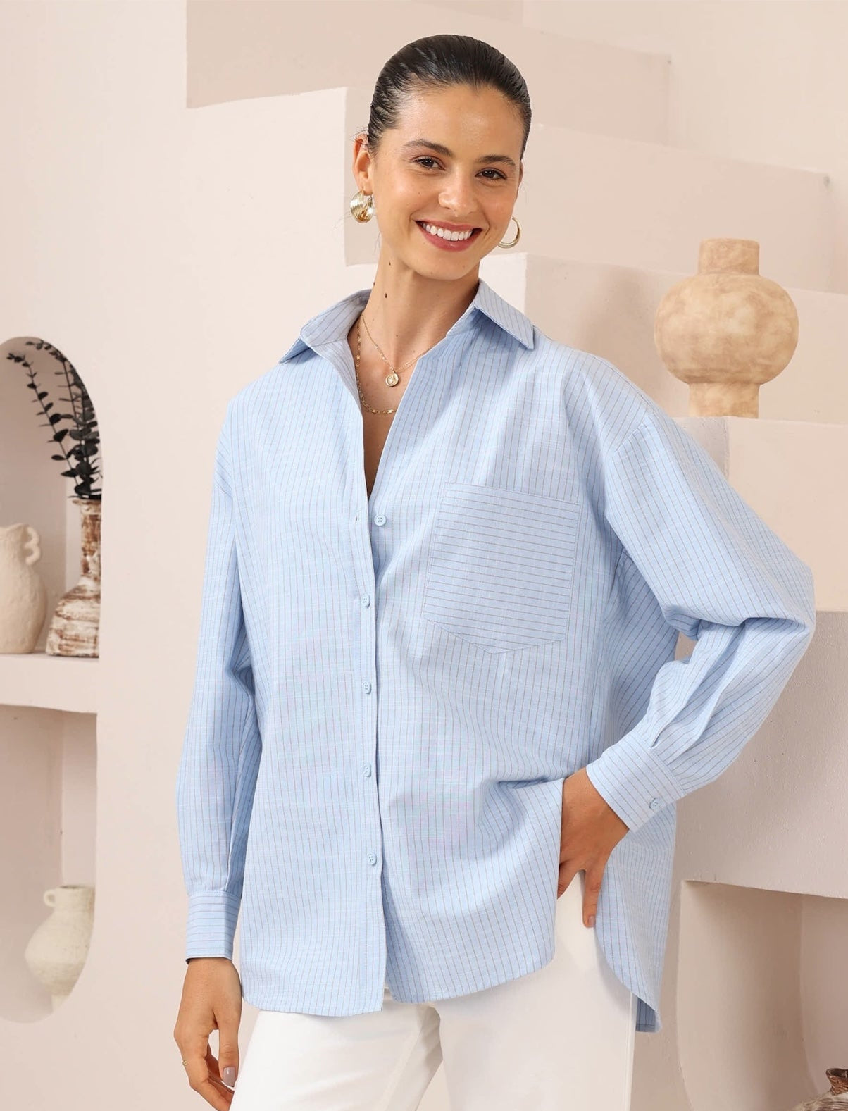 Bridie Stripe Shirt - Blue