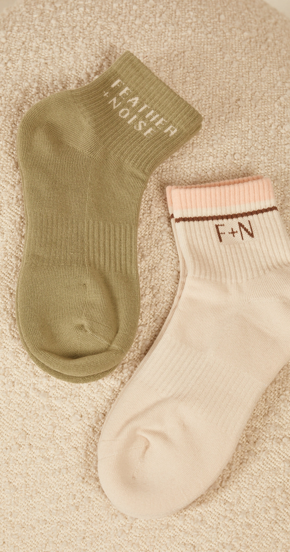 Ankle Sock Twin Pack - Sage & Cream