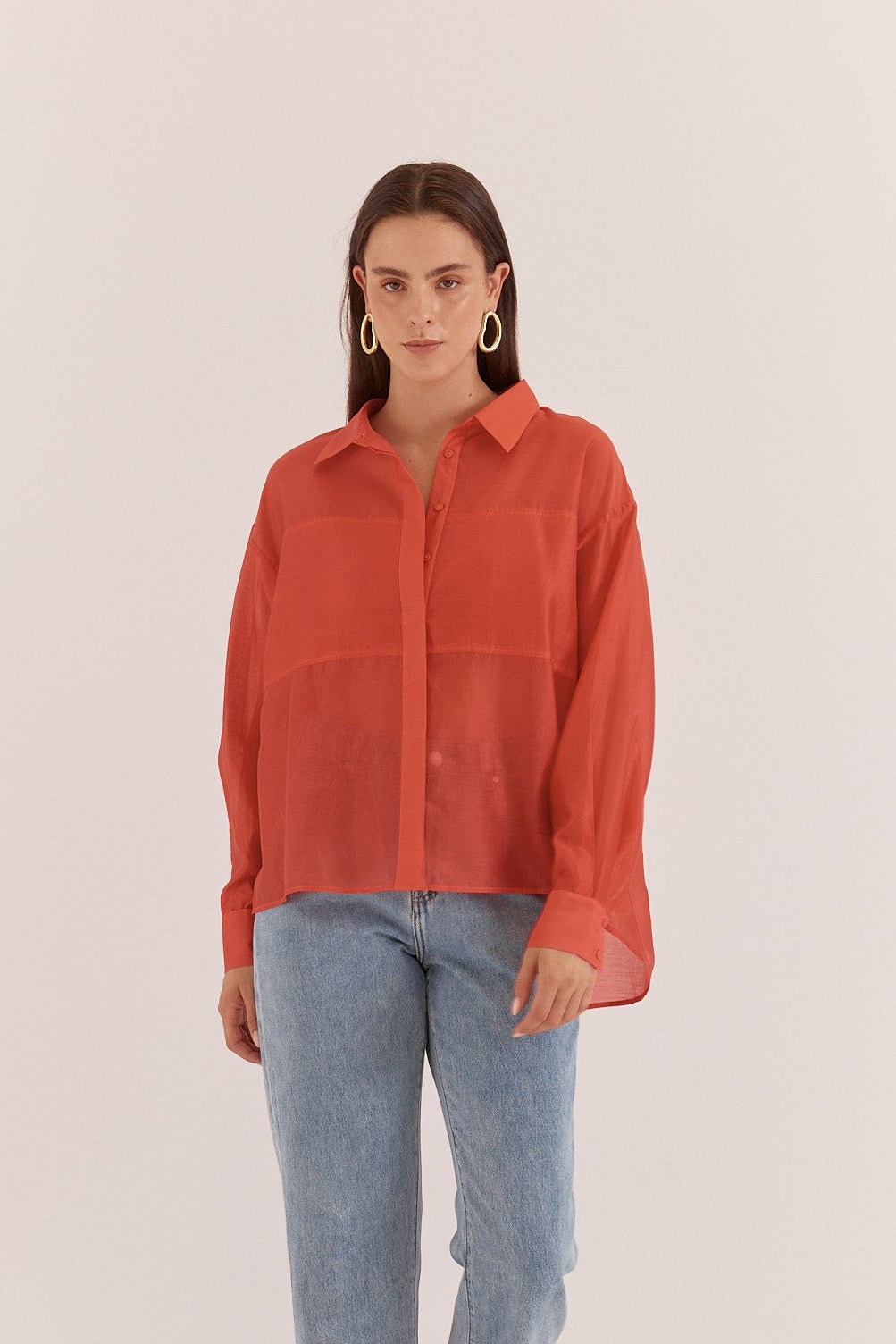 Val Oversized Shirt - Burnt Orange