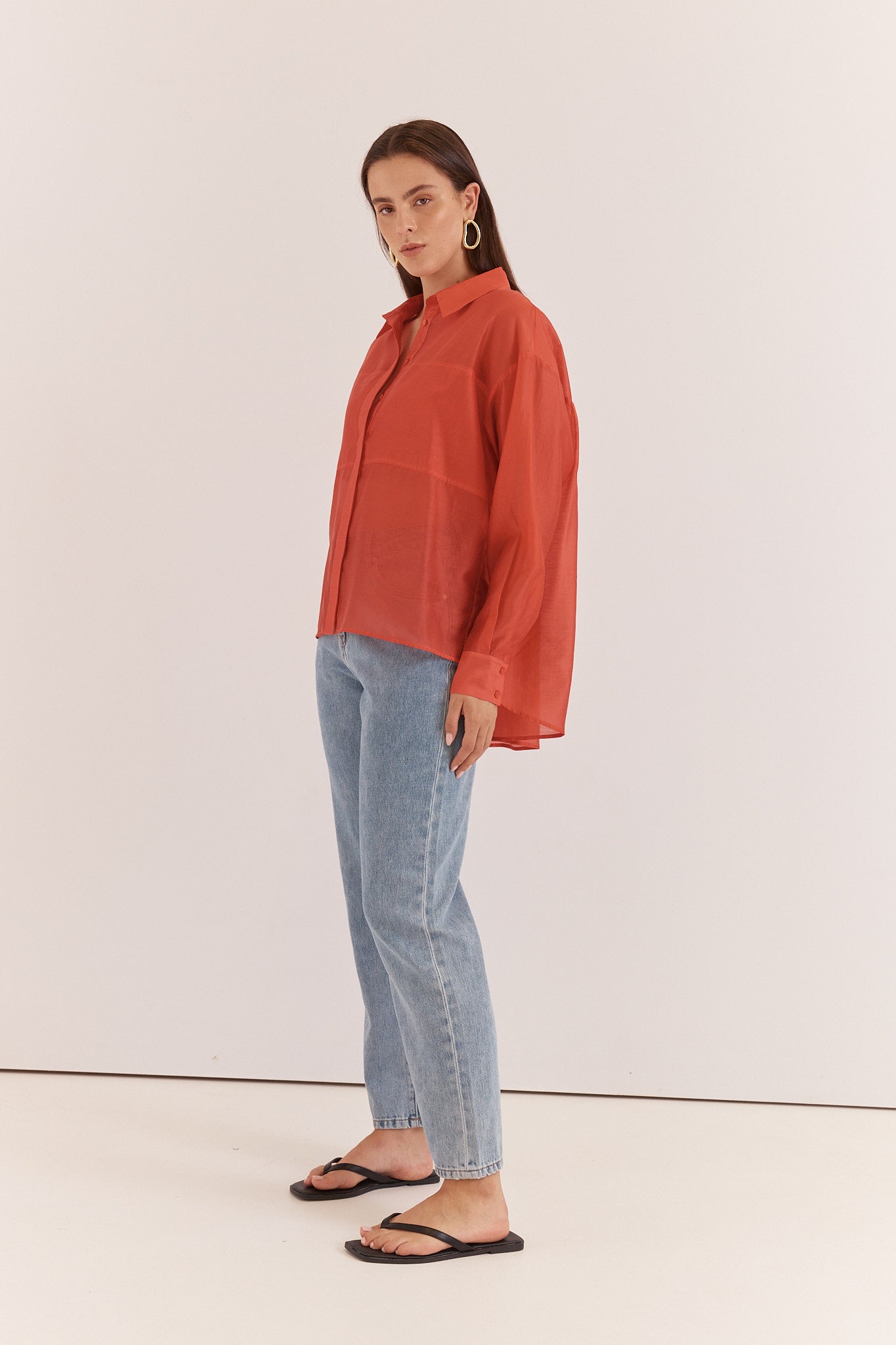 Val Oversized Shirt - Burnt Orange