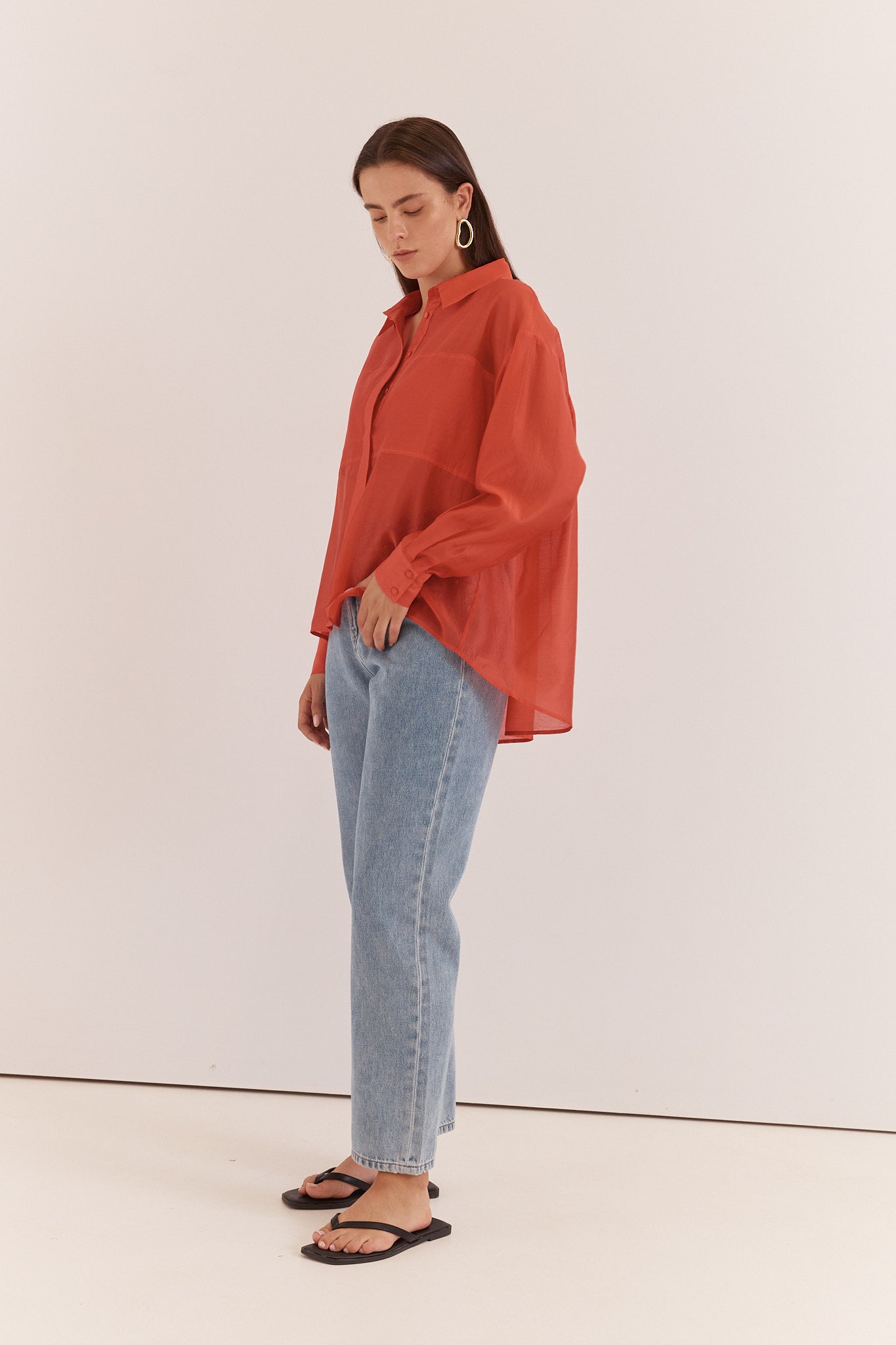 Val Oversized Shirt - Burnt Orange