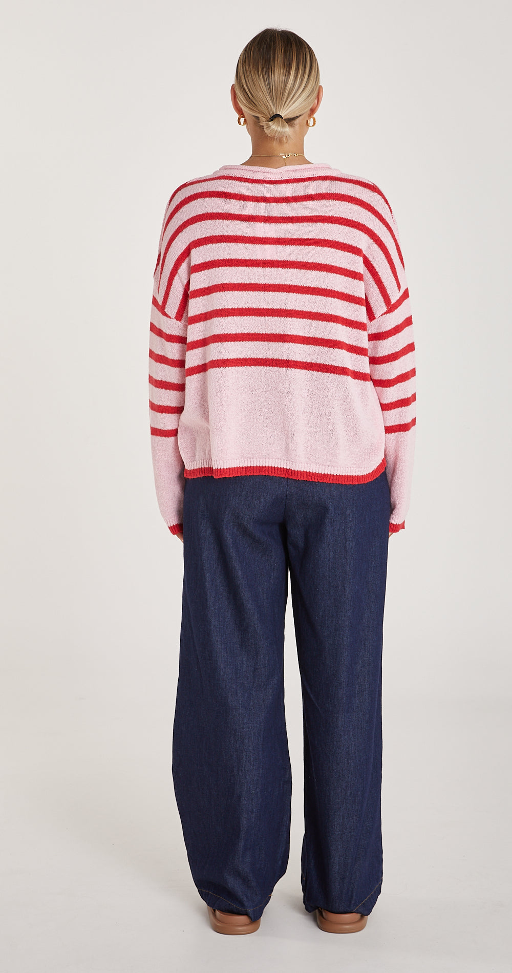 Avery Knit - Pink/Red Stripe