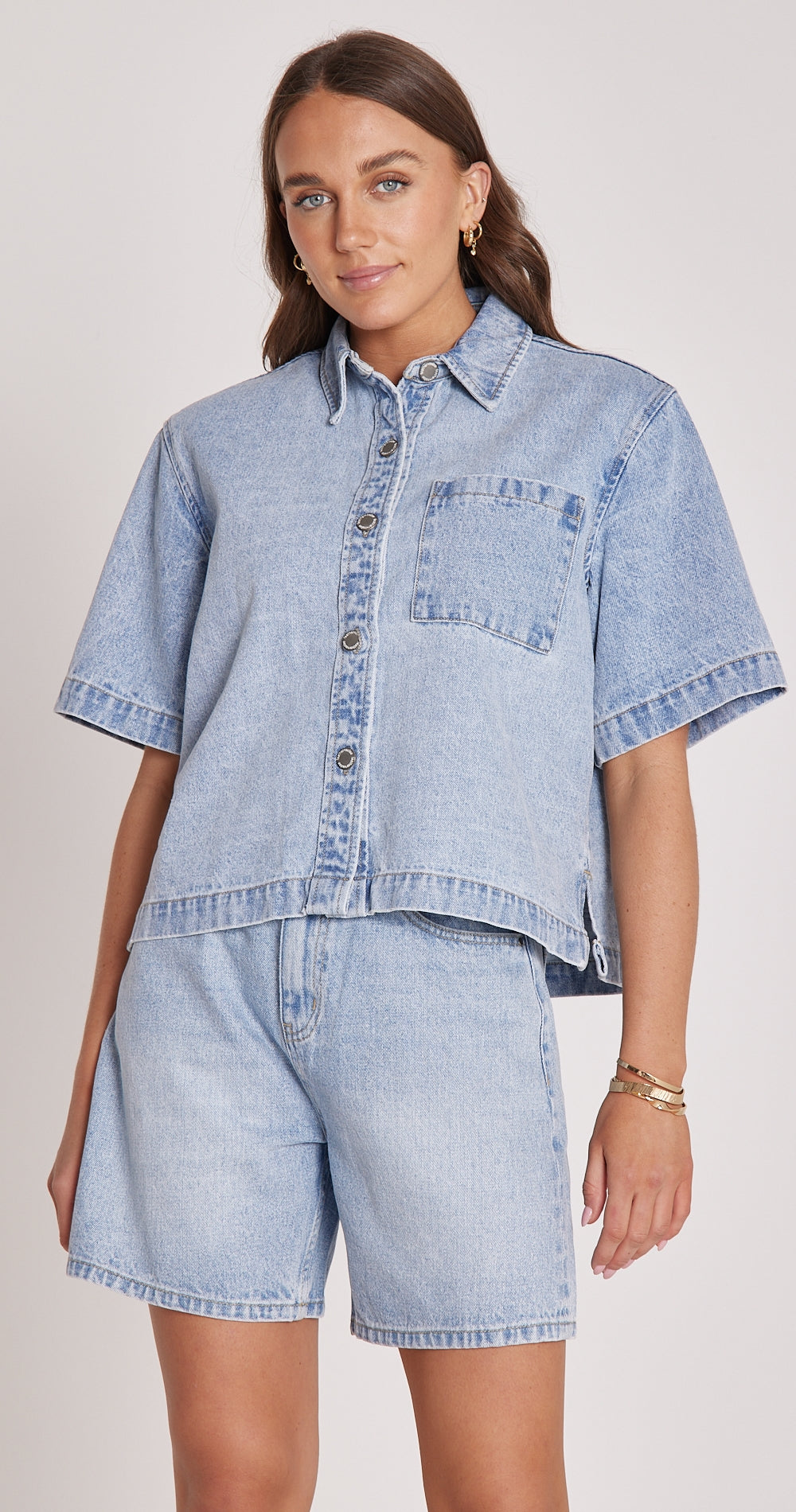 Grace Denim Shirt - Capri Blue