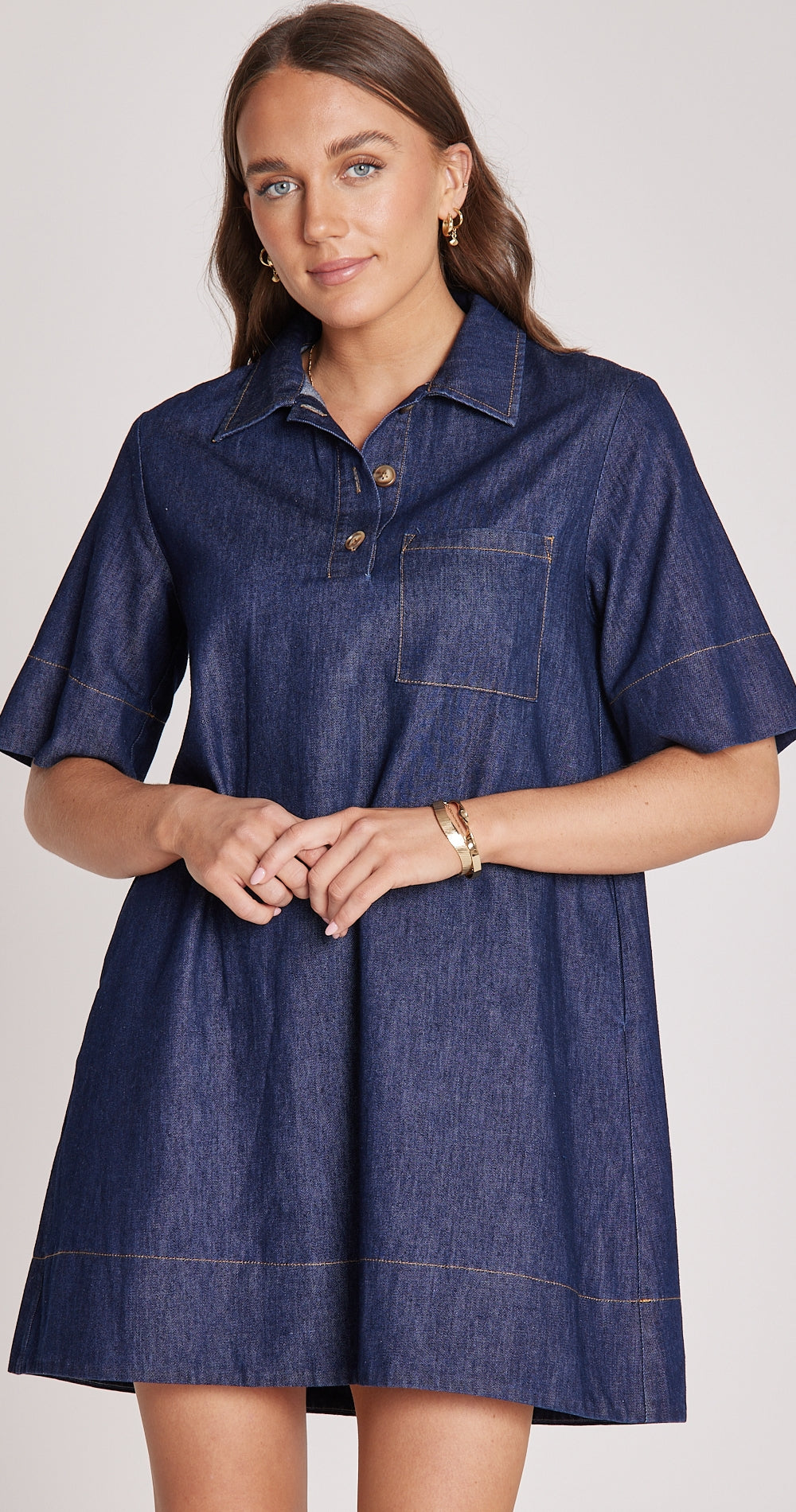 Arlo Denim Dress - Dark Blue