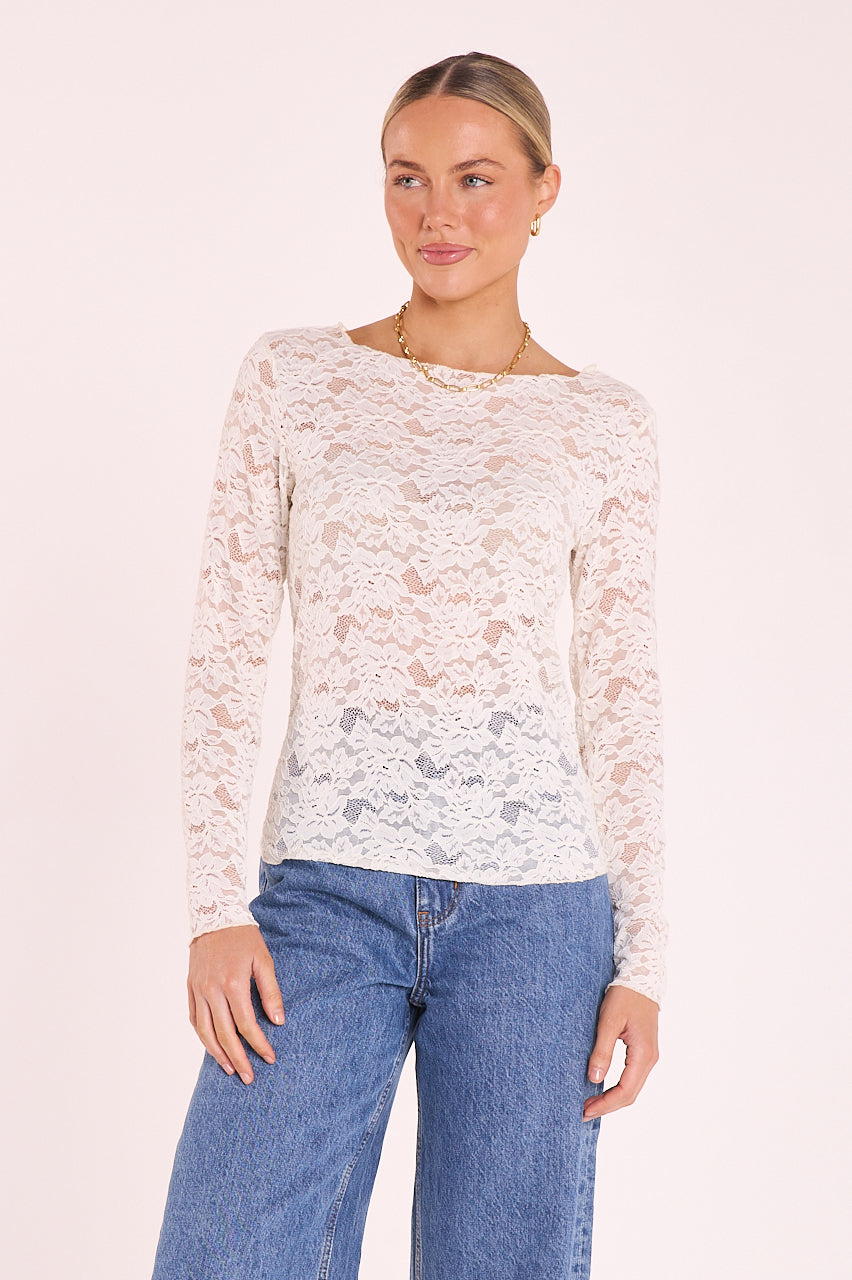 Daniella Lace Top - Cream
