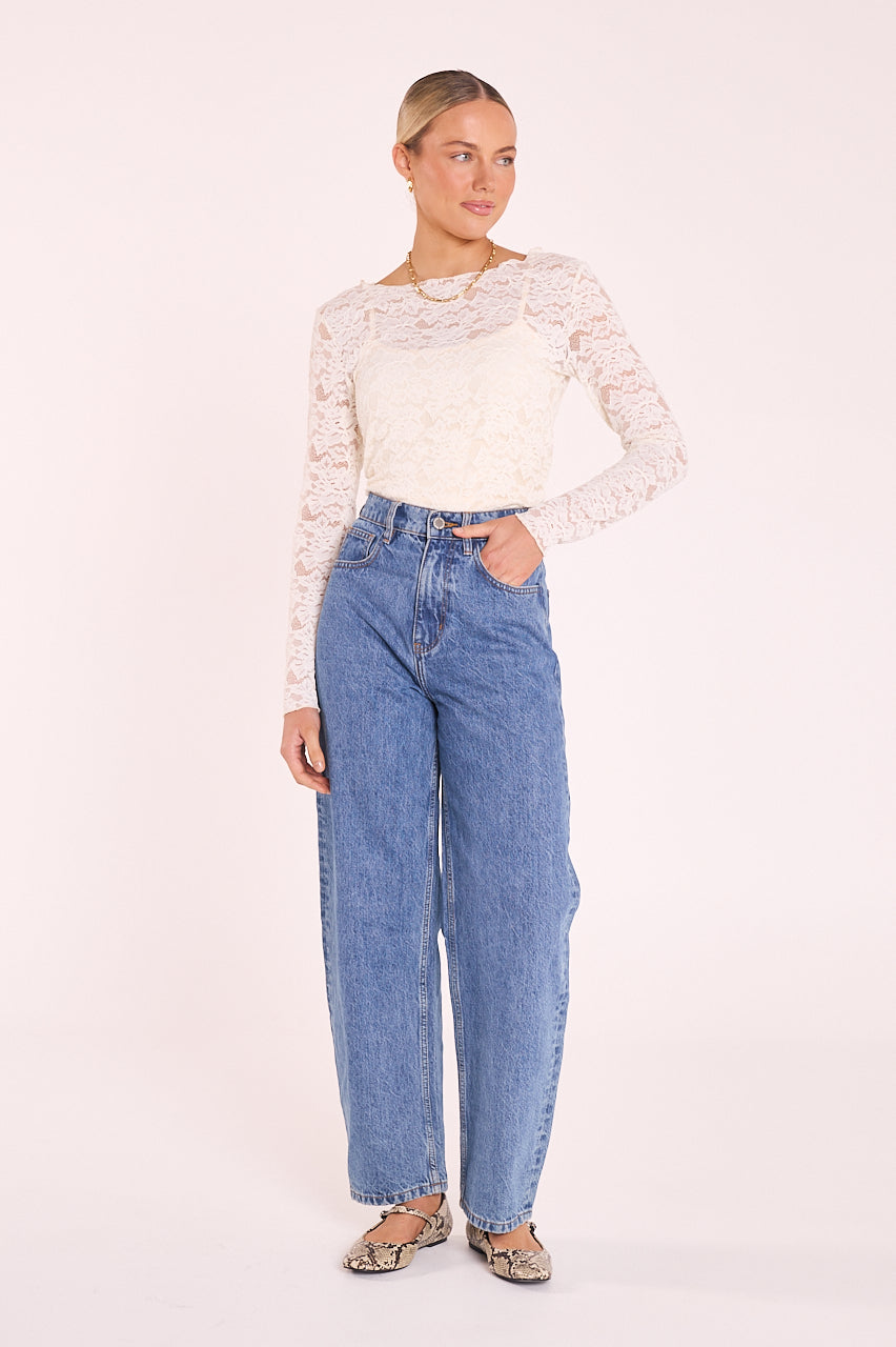 Daniella Lace Top - Cream