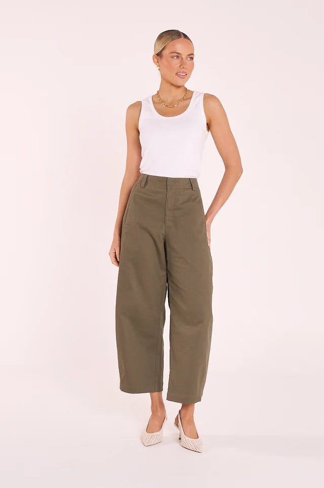 Charlie Barrel Pant - Khaki