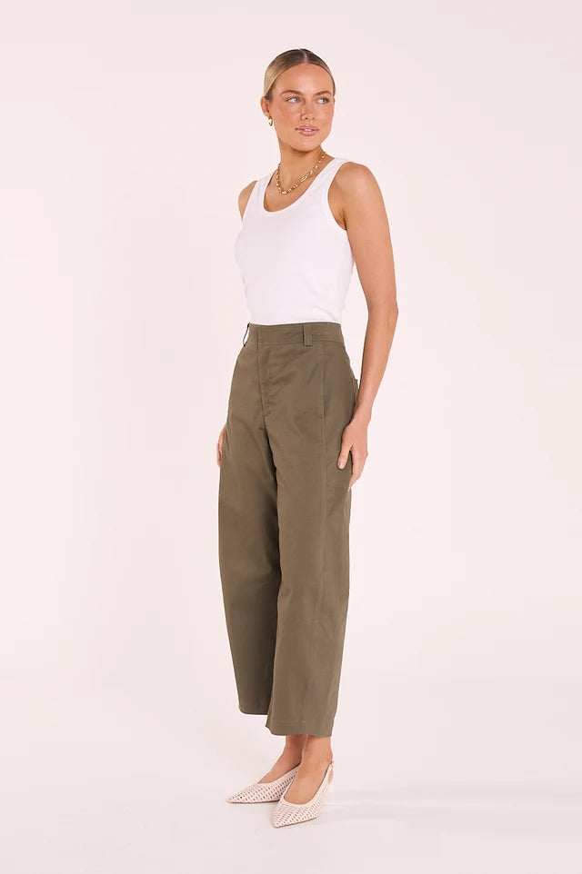 Charlie Barrel Pant - Khaki