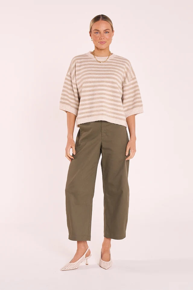 Charlie Barrel Pant - Khaki