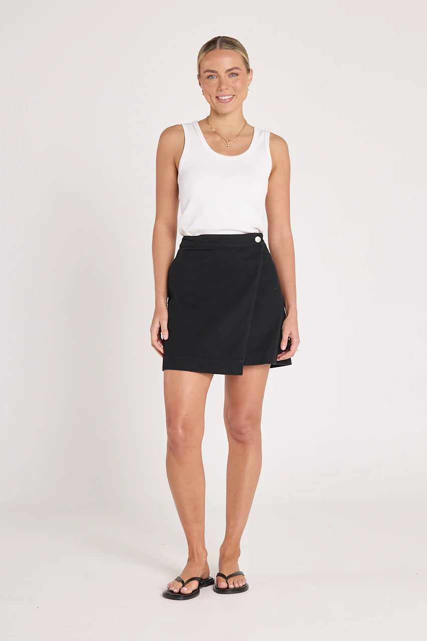 Violet Wrap Skirt - Black