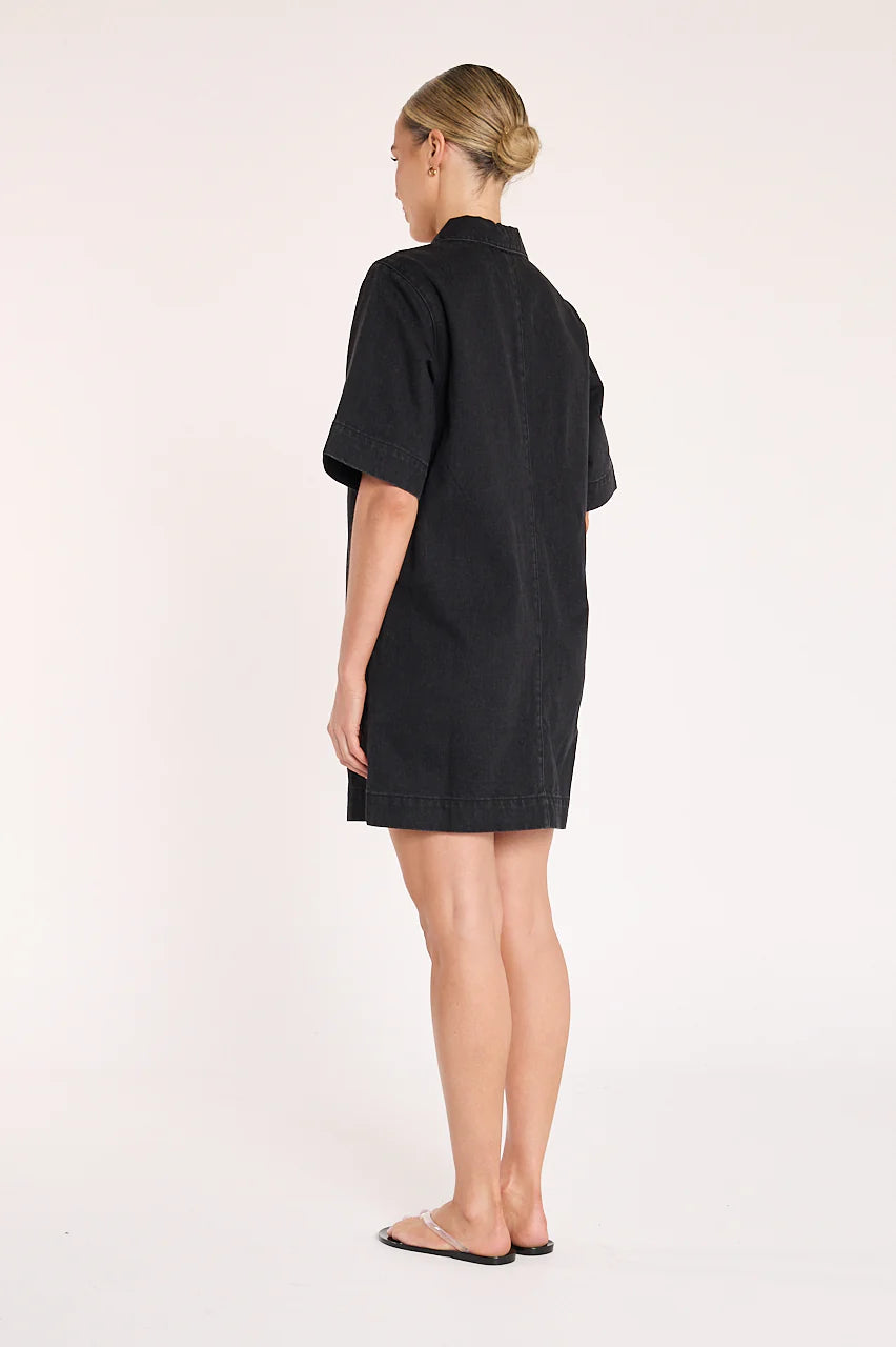 Grace Denim Dress - Black
