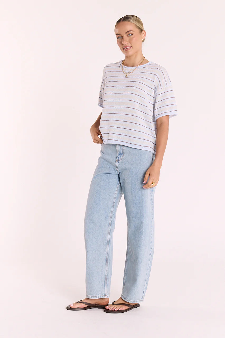 Evie Knitted Top - Blue Stripe
