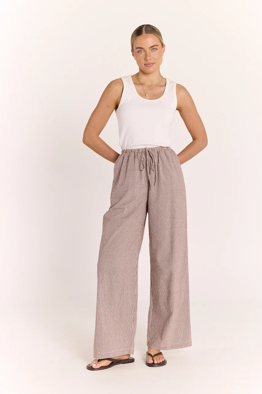 Lottie Pant - Chocolate Gingham