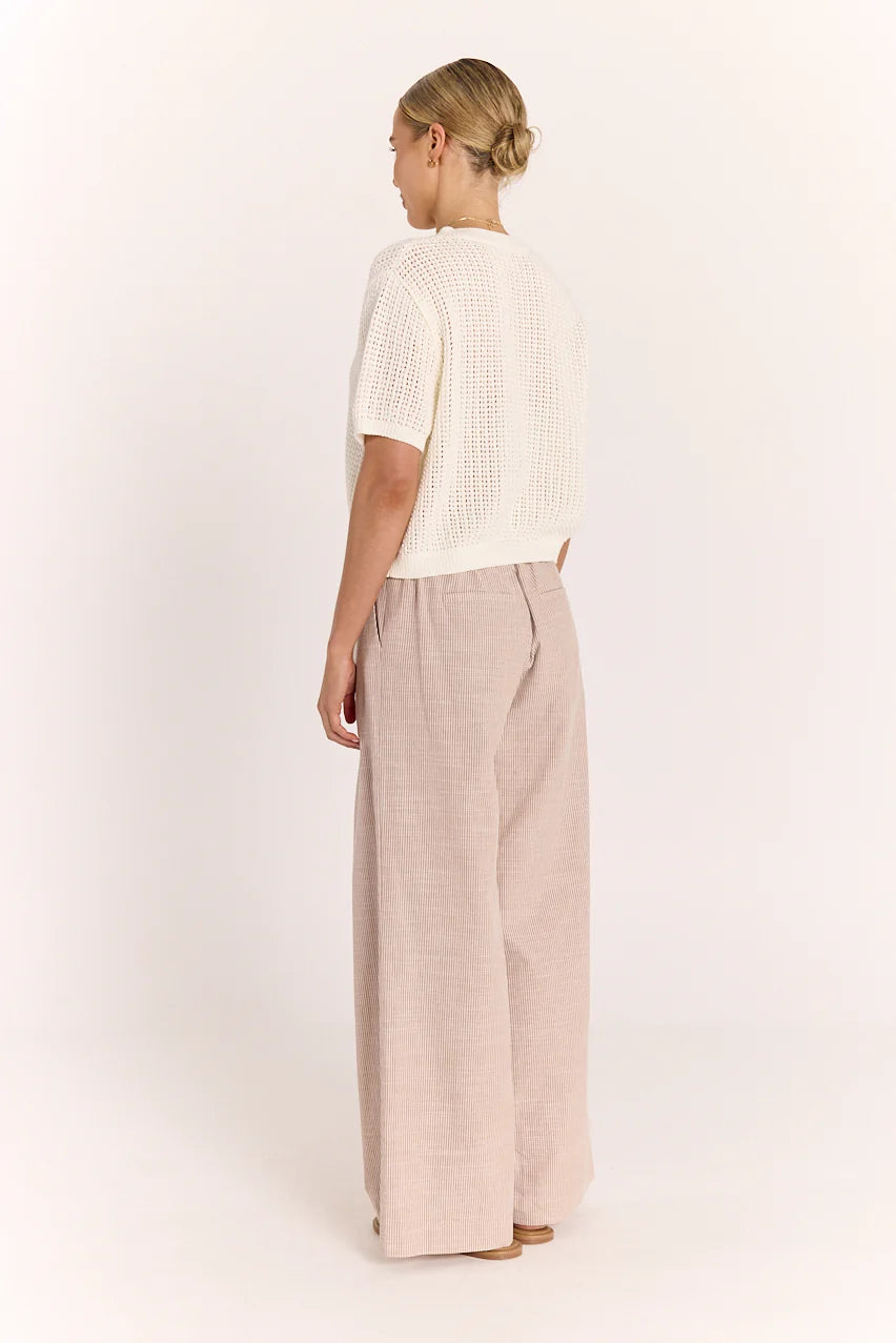 Tilly Pant - Mocha Pinstripe