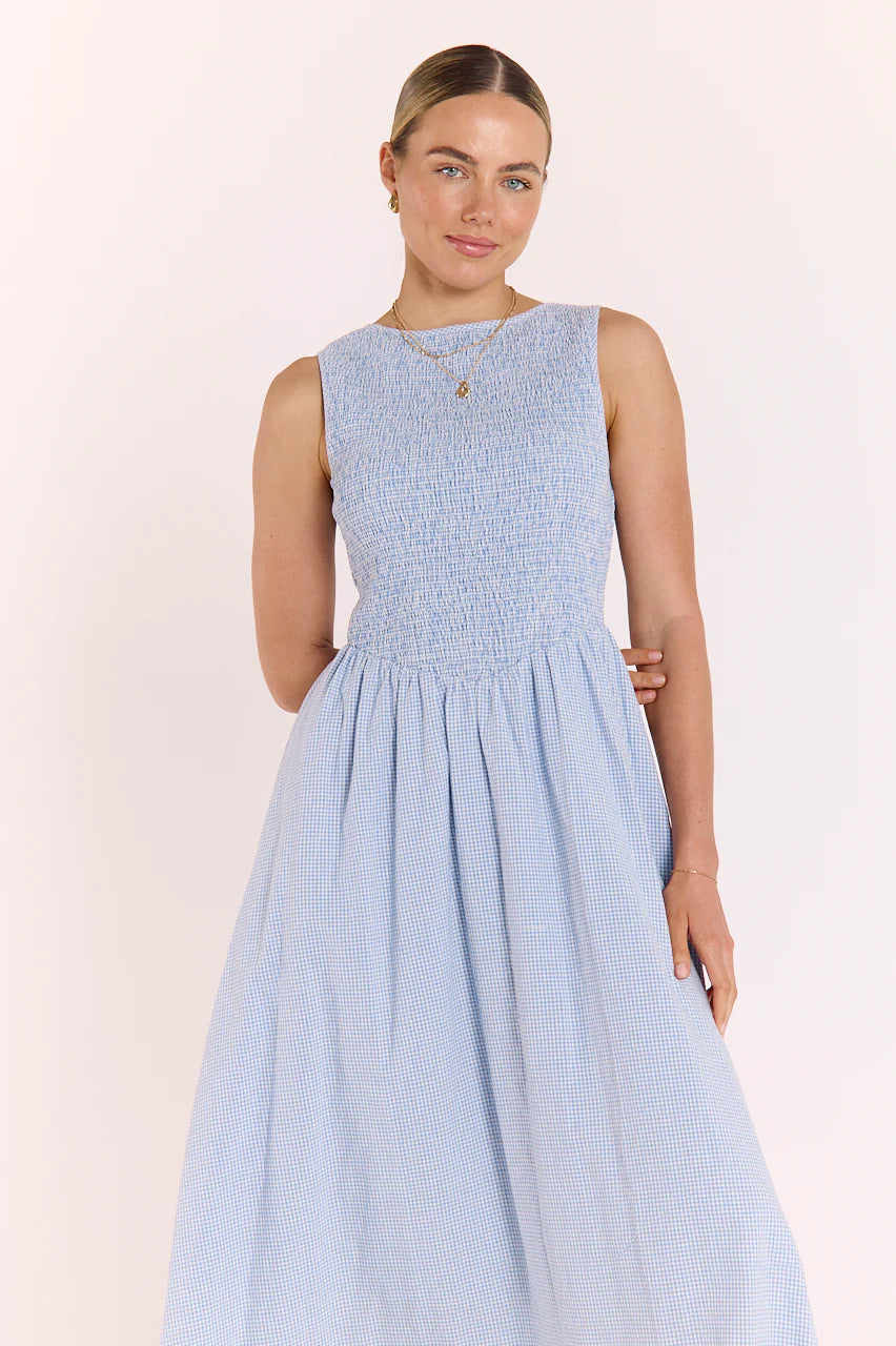 Lottie Dress - Blue Gingham