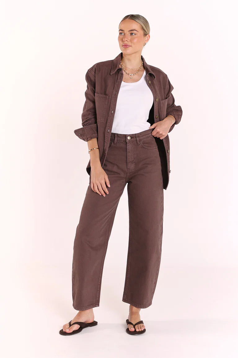 Lola Barrel Jean - Chocolate