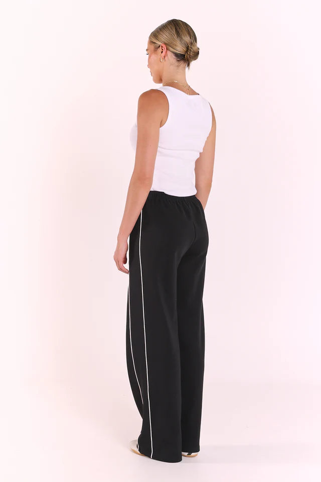 Noah Wide Pant - Black Piping