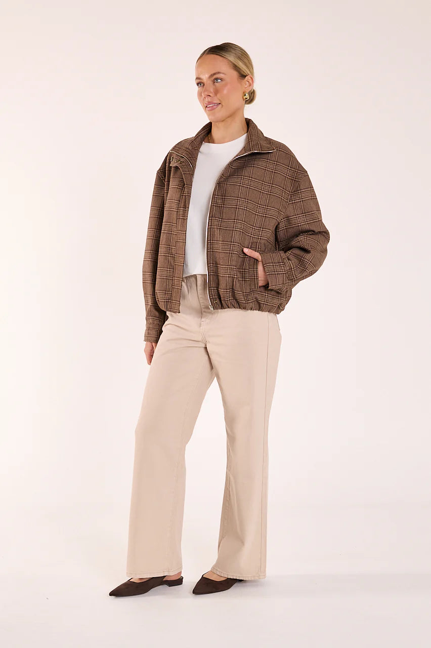 Megan Bomber - Brown Check