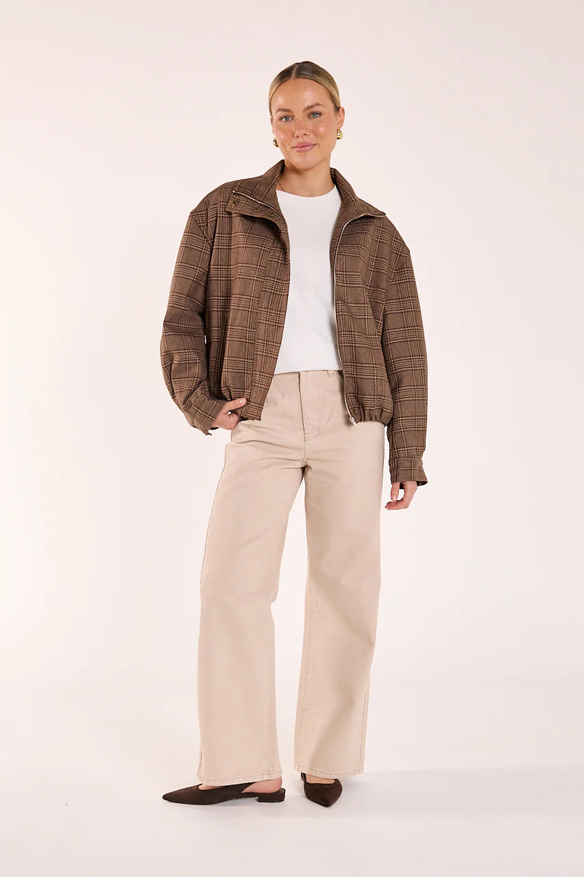 Megan Bomber - Brown Check