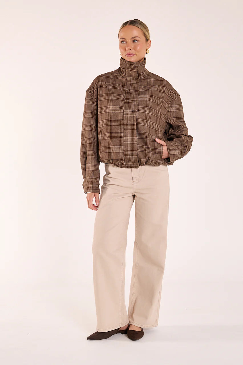 Megan Bomber - Brown Check