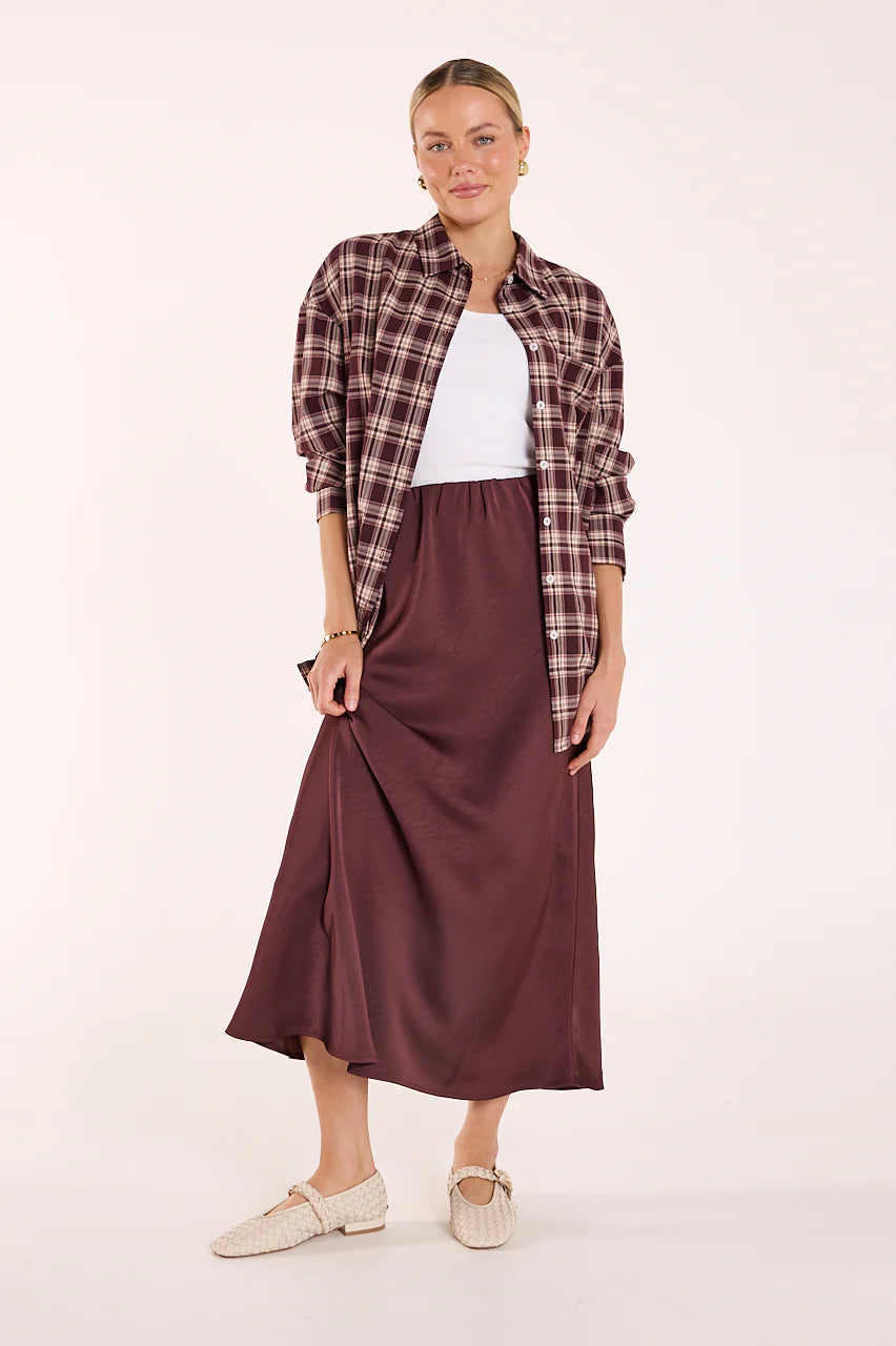 Luca Shirt - Plum Beige Check