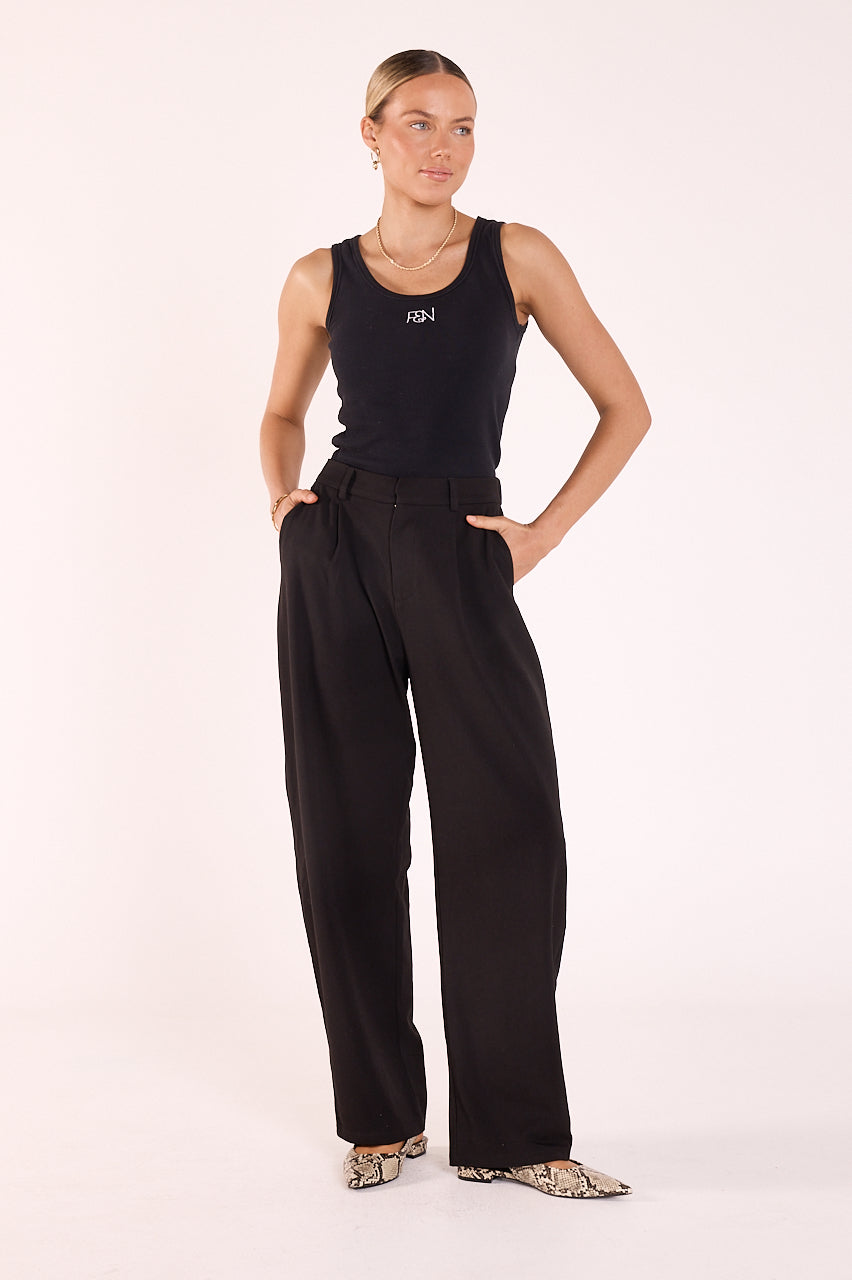 Andie Barrel Pant - Black, detail