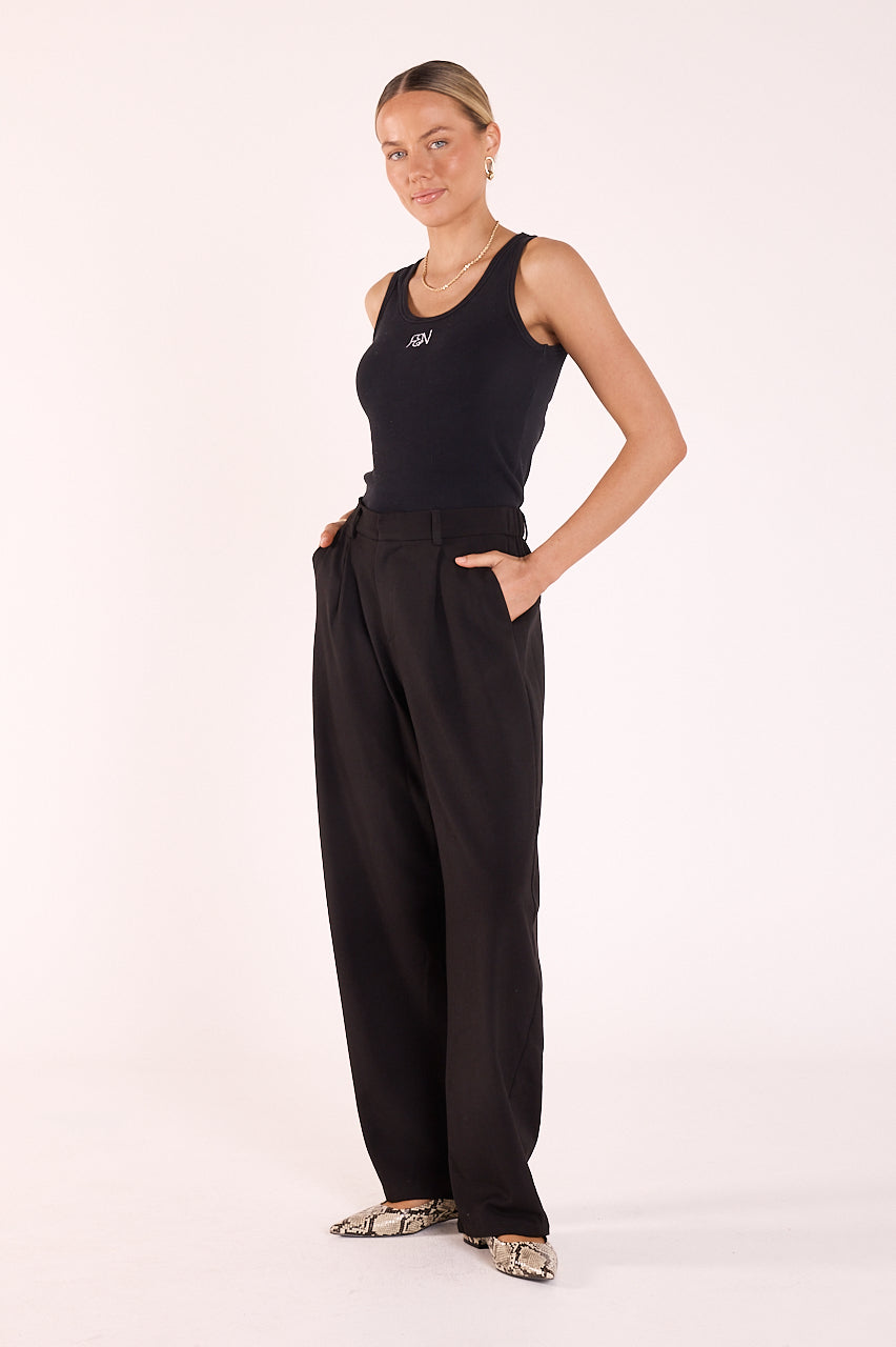 Andie Barrel Pant - Black, back