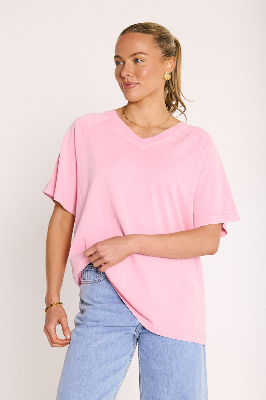 Feather & Noise Archer Tee - Pink, front view