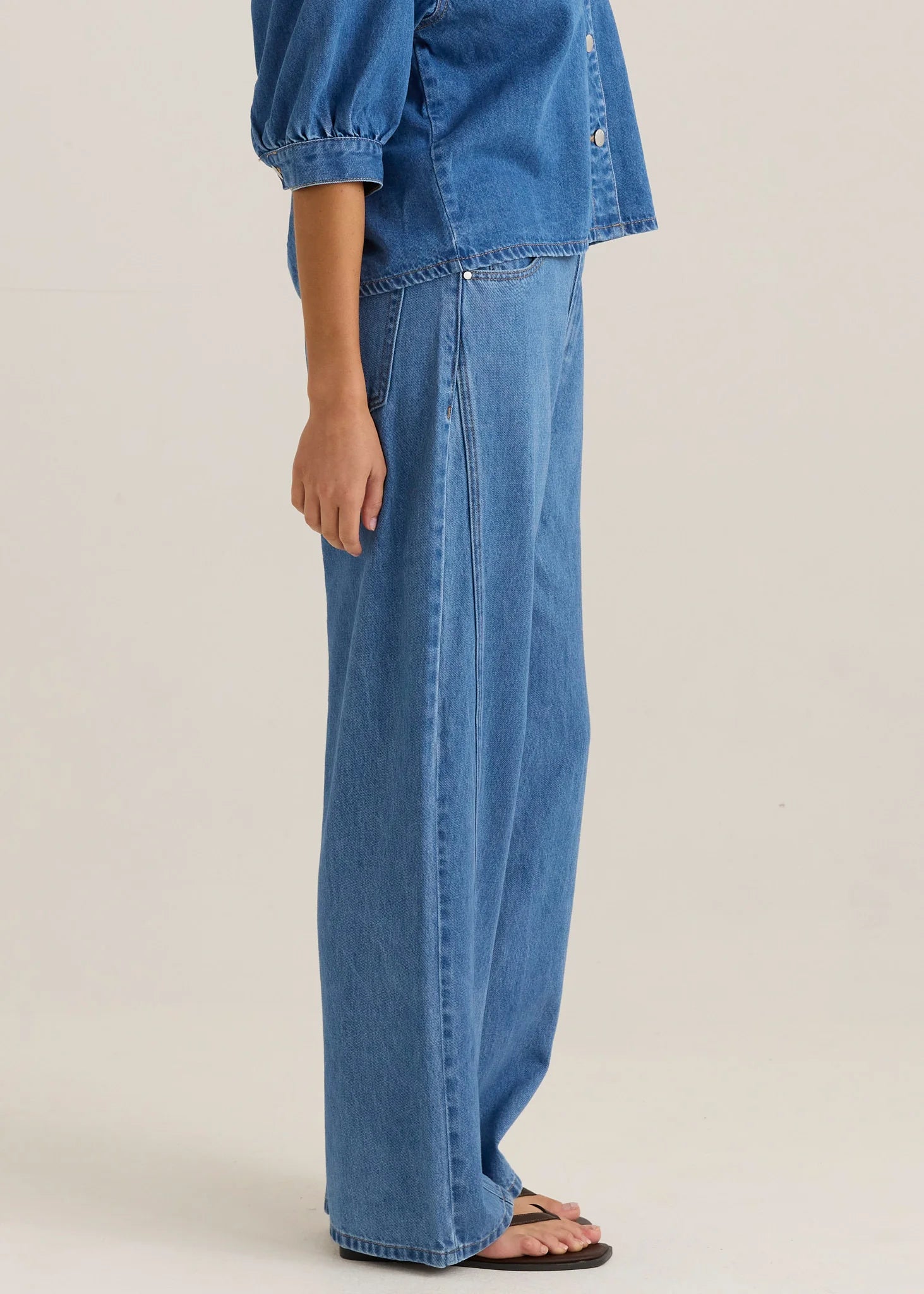 Nuala Wide Leg Jean - Classic Blue Wash