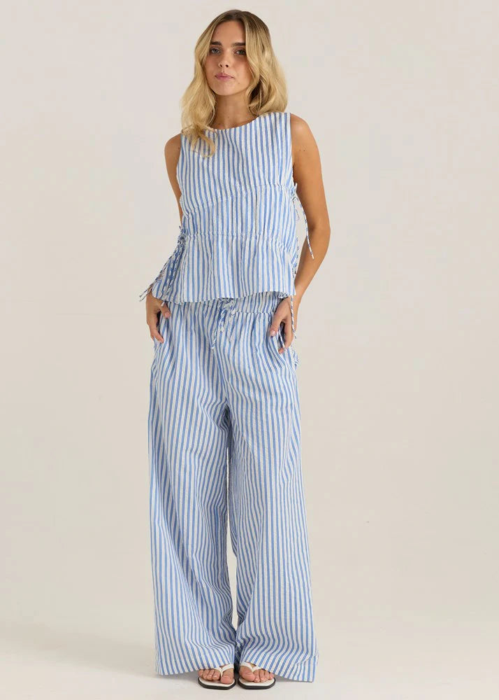 Aziza Pant - Blue/White Stripe